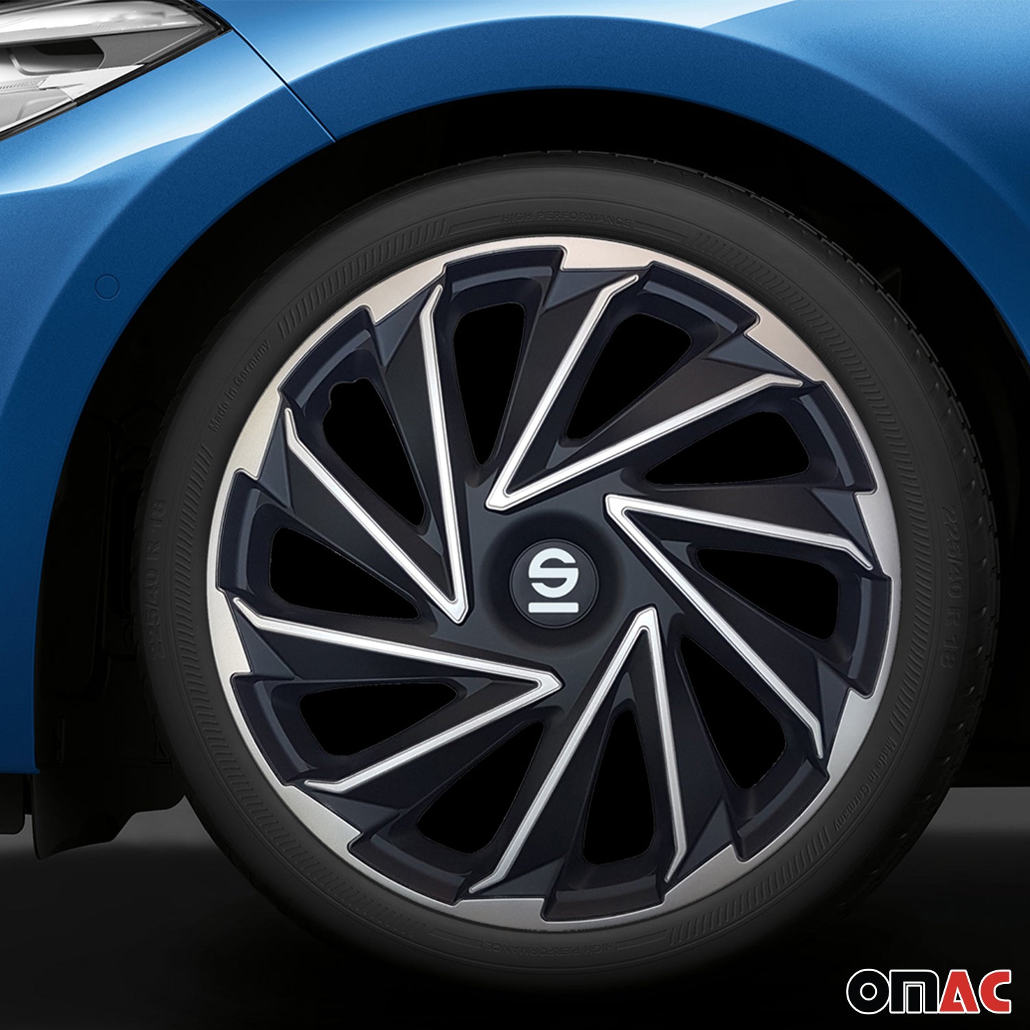 Sparco Varese Tapacubos 14 Pulgadas Universal Negro Plata ABS Plástico