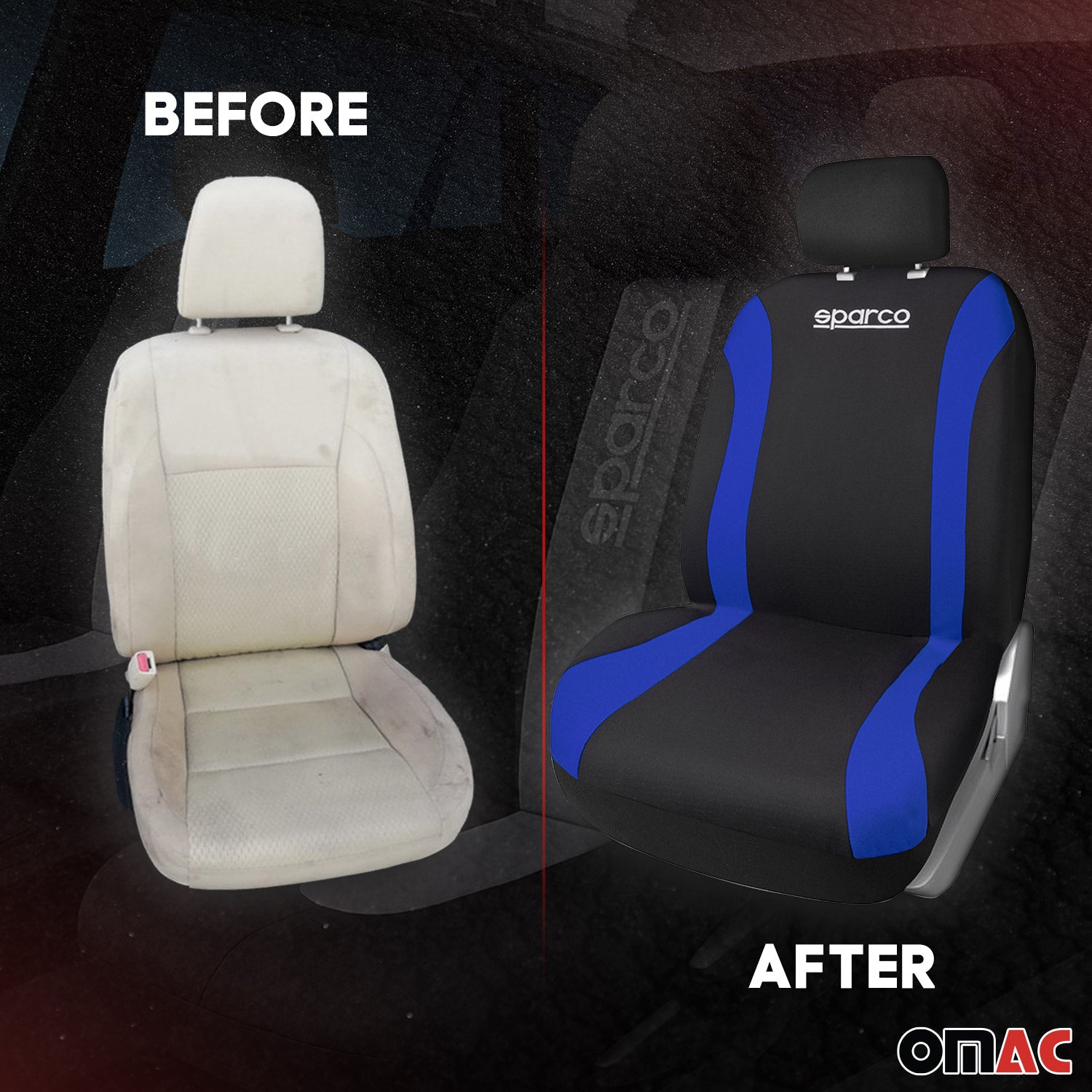 Sparco Funda de Asiento Universal Negro Azul 9Pza Poliéster