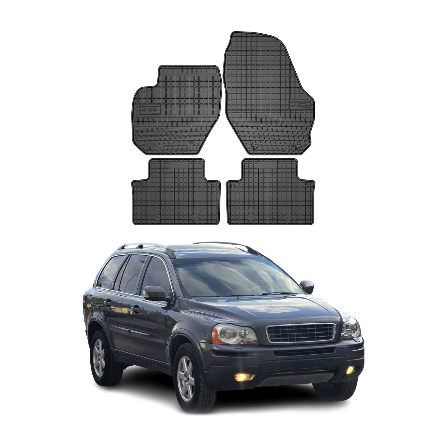 OMAC Alfombrillas De Coche para Volvo XC90 2002-2015 Negro Goma 4Pza