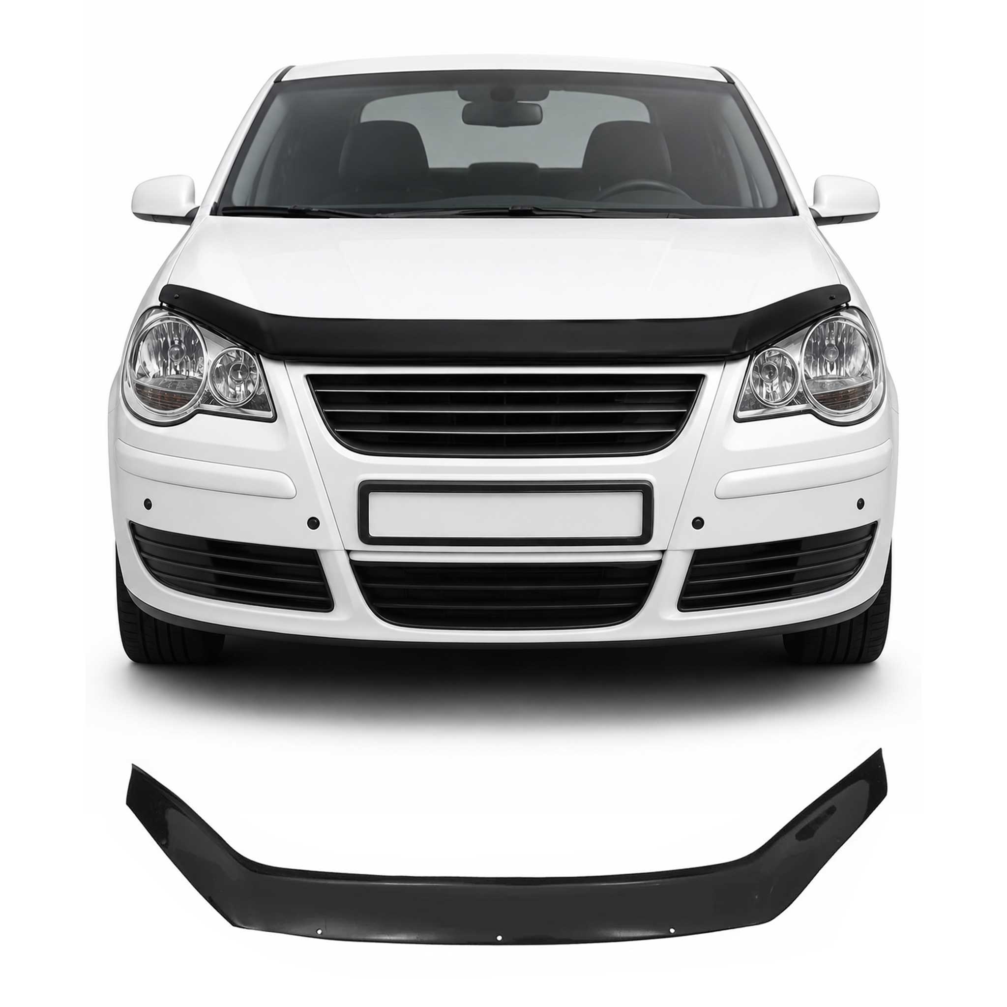 Deflector de Capó para VW Polo 2005-2009 Oscuro Brillante Acrílico