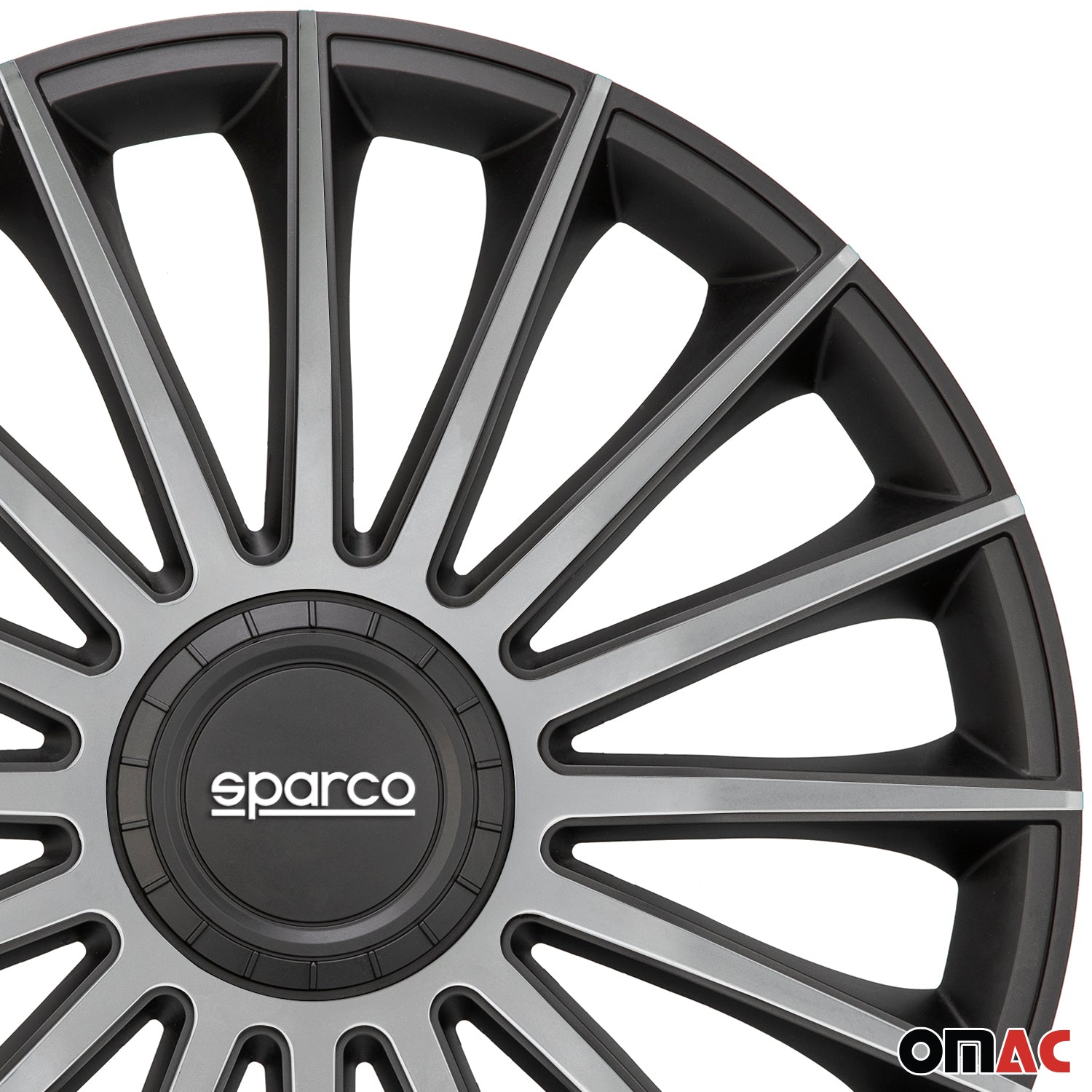 Sparco Treviso Tapacubos 16" pulgadas Universal Negro Plata ABS Plástico