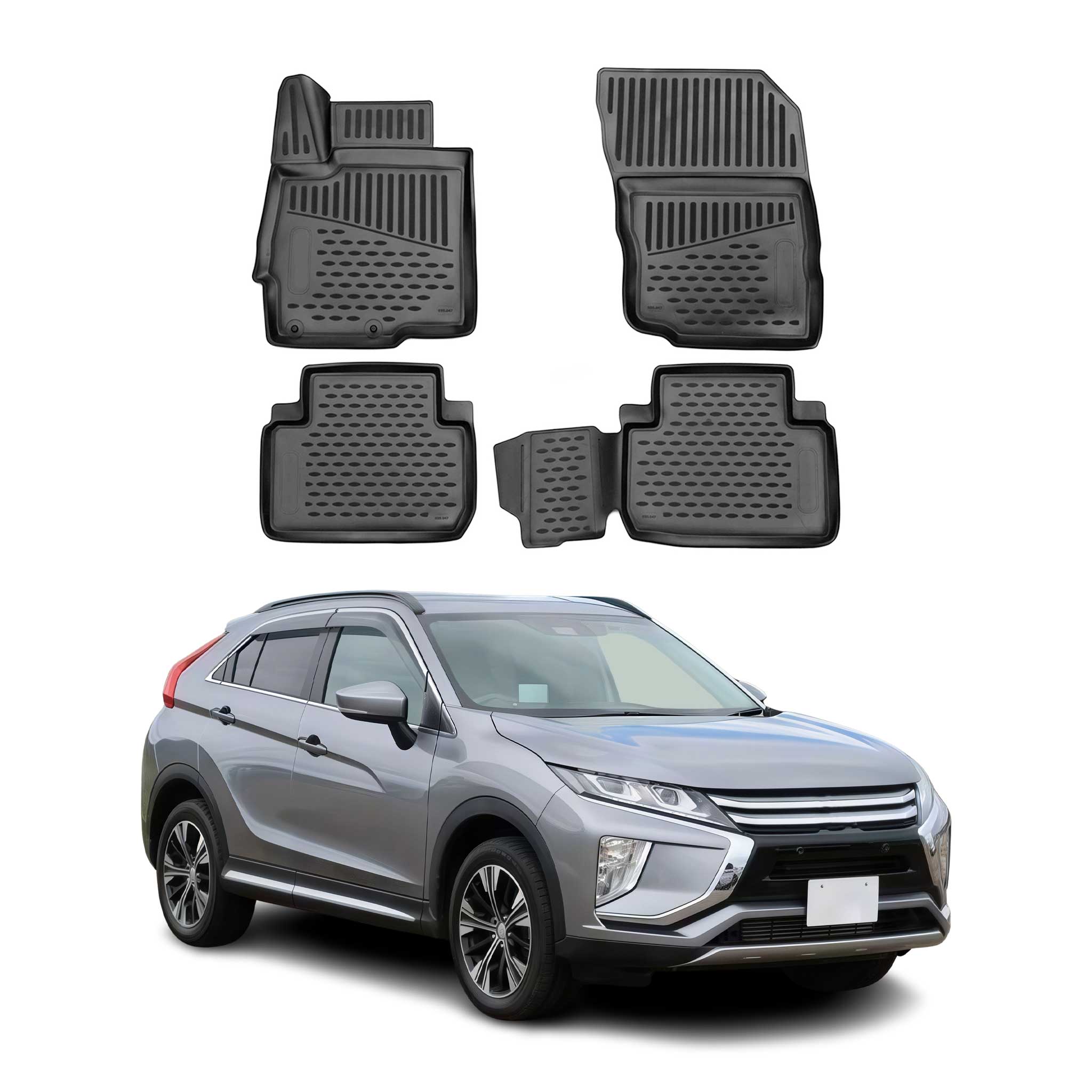 OMAC Alfombrillas De Coche para Mitsubishi Eclipse Cross 2017-2024 Negro TPE 4x
