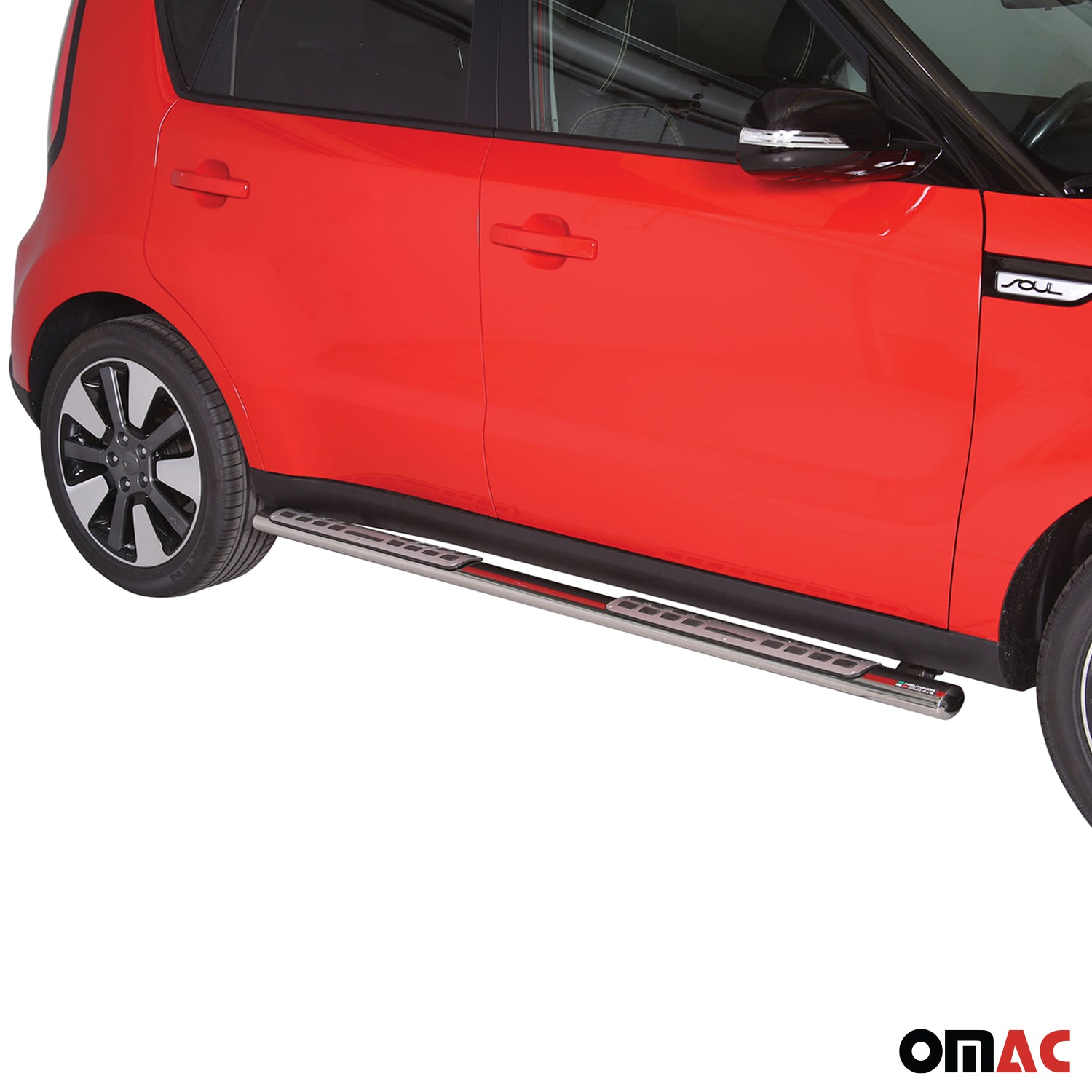 Par de Estribos Barras Laterales para Kia Soul 2013-2017 Plata Acero 2x