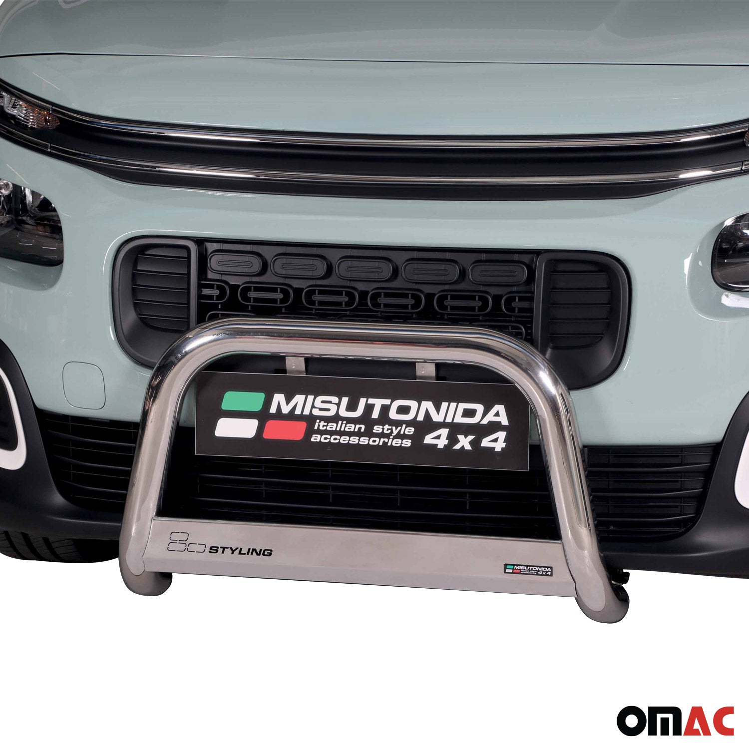 Bull Barra Frontal para Citroen Berlingo 2018-2025 Plata Brillante Acero 1Pza