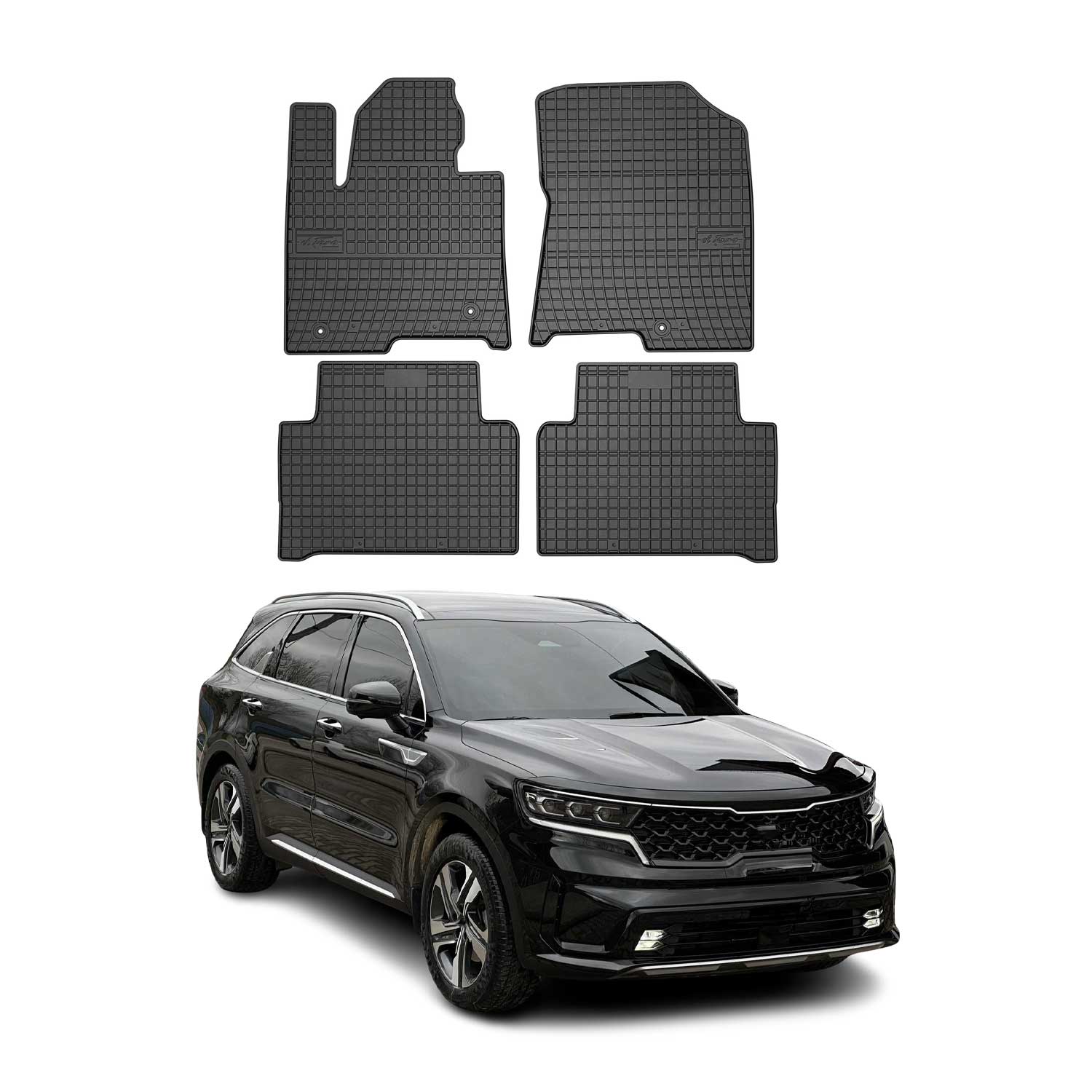 OMAC Alfombrillas De Coche para Kia Sorento Hybrid 2020-2024 Negro Goma 4Pza