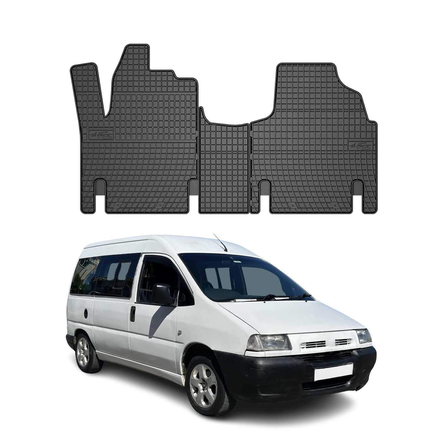 OMAC Alfombrillas De Coche para Peugeot Expert 1995-2006 Negro Goma TPE 3Pza