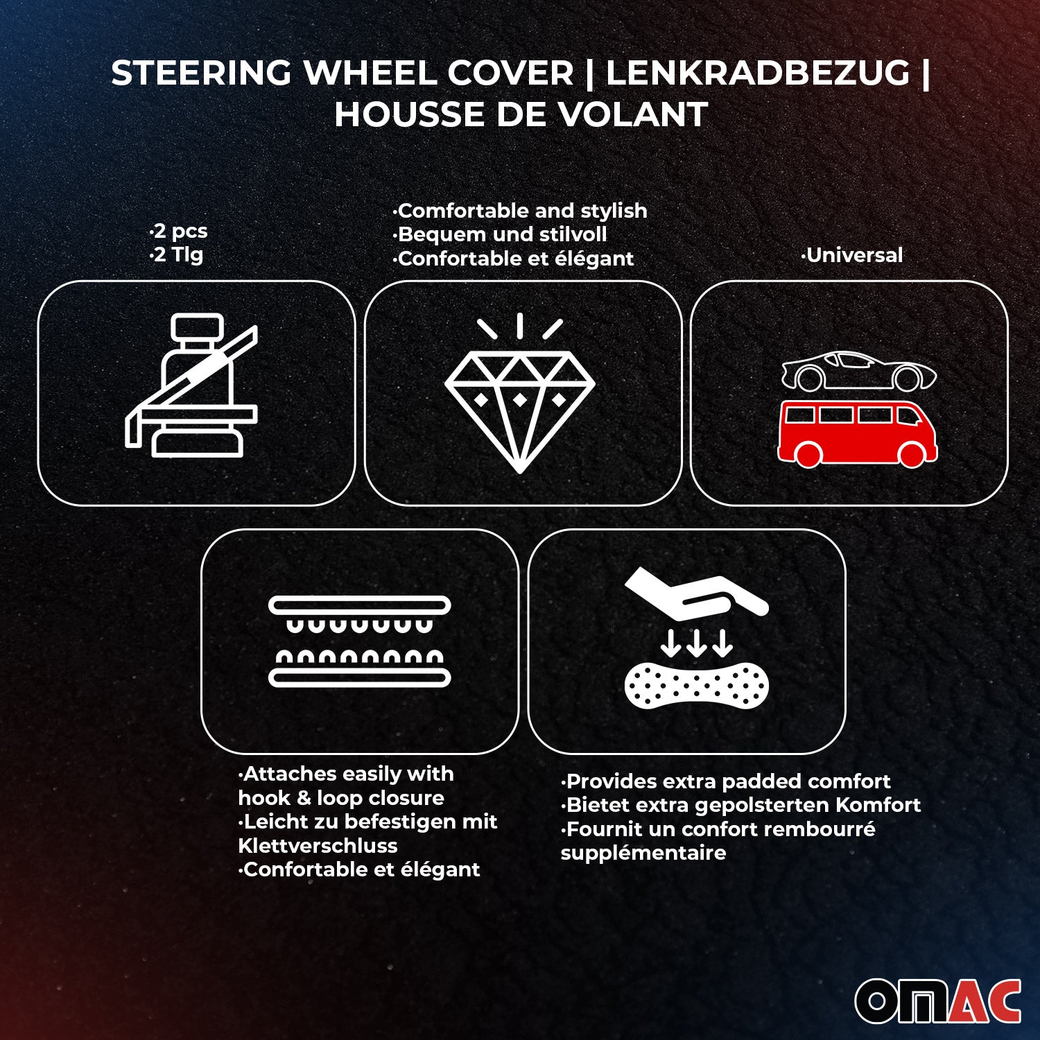 Sparco Cubierta de Para Volante de Automóvil Universal Negro Gris