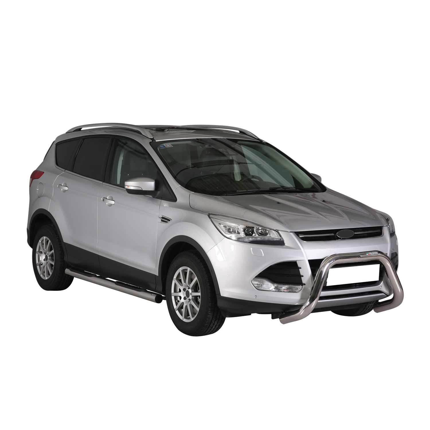 Bull Barra Frontal para Ford Kuga 2013-2016 Plata Brillante Acero 1Pza