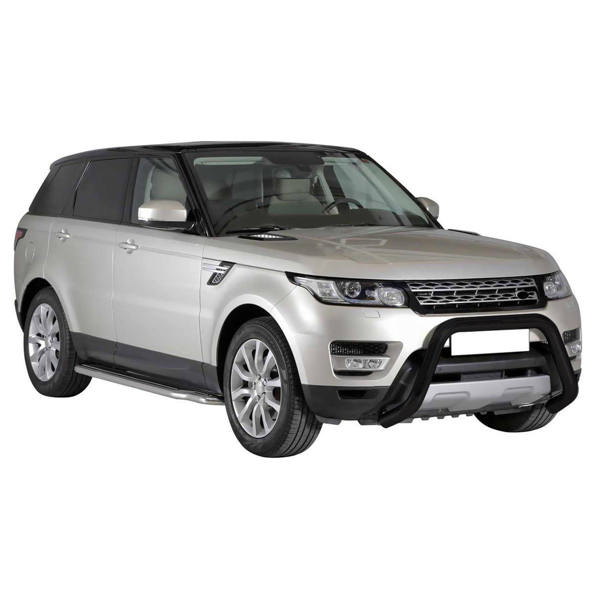Bull Barra Frontal para Range Rover Sport 2014-2017 Negro Brillante Acero 1Pza