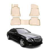 OMAC Alfombrillas De Coche para Mercedes W212 2009-2016 Beige Goma TPE 4Pza