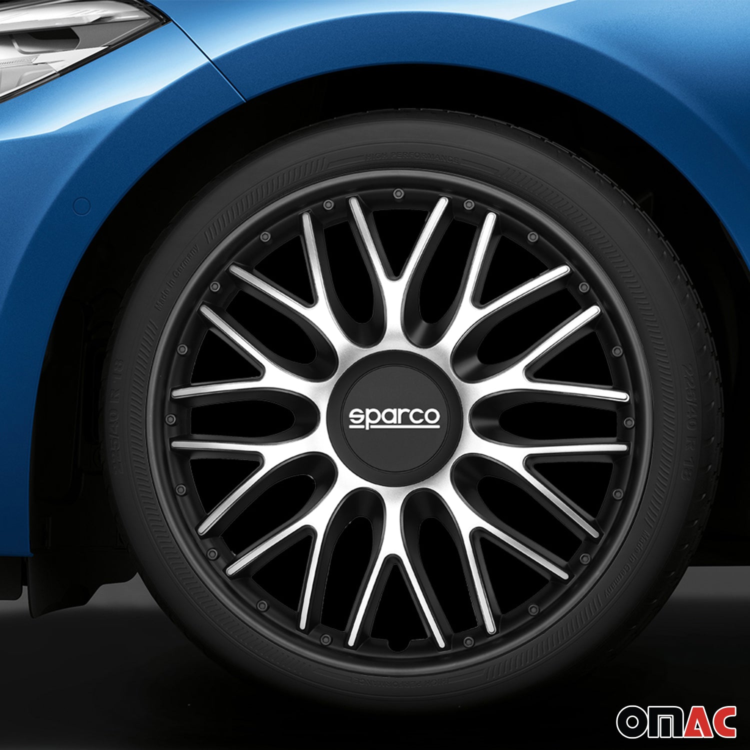 Sparco Roma Tapacubos 14 Pulgadas Universal Negro Plata ABS Plástico