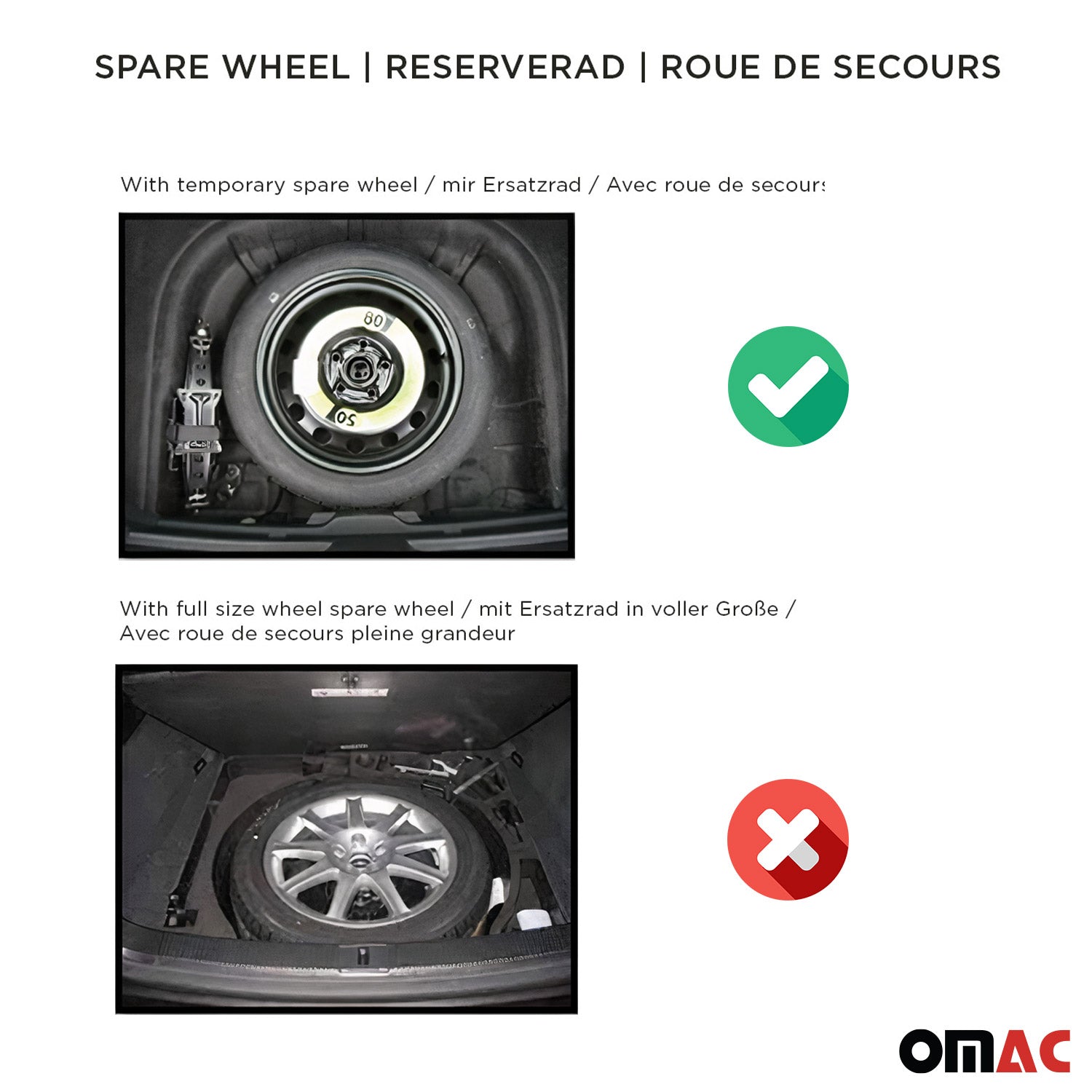 OMAC Premium Bandeja Maletero Alfombrilla para Volvo S80 2006-2016 Negro TPE