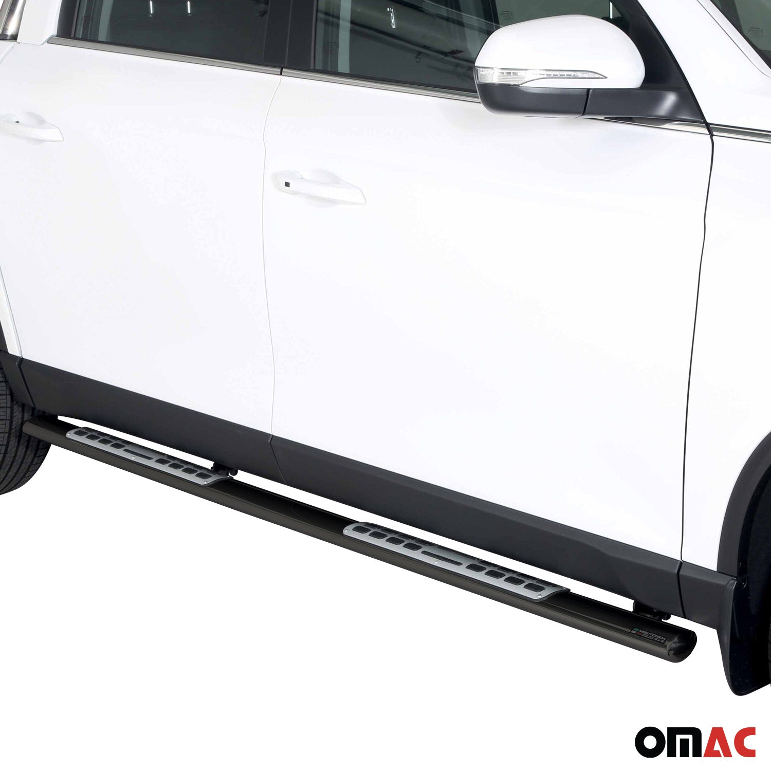 Par de Estribos Barras Laterales para Ssangyong Musso 2018-2025 Negro Acero