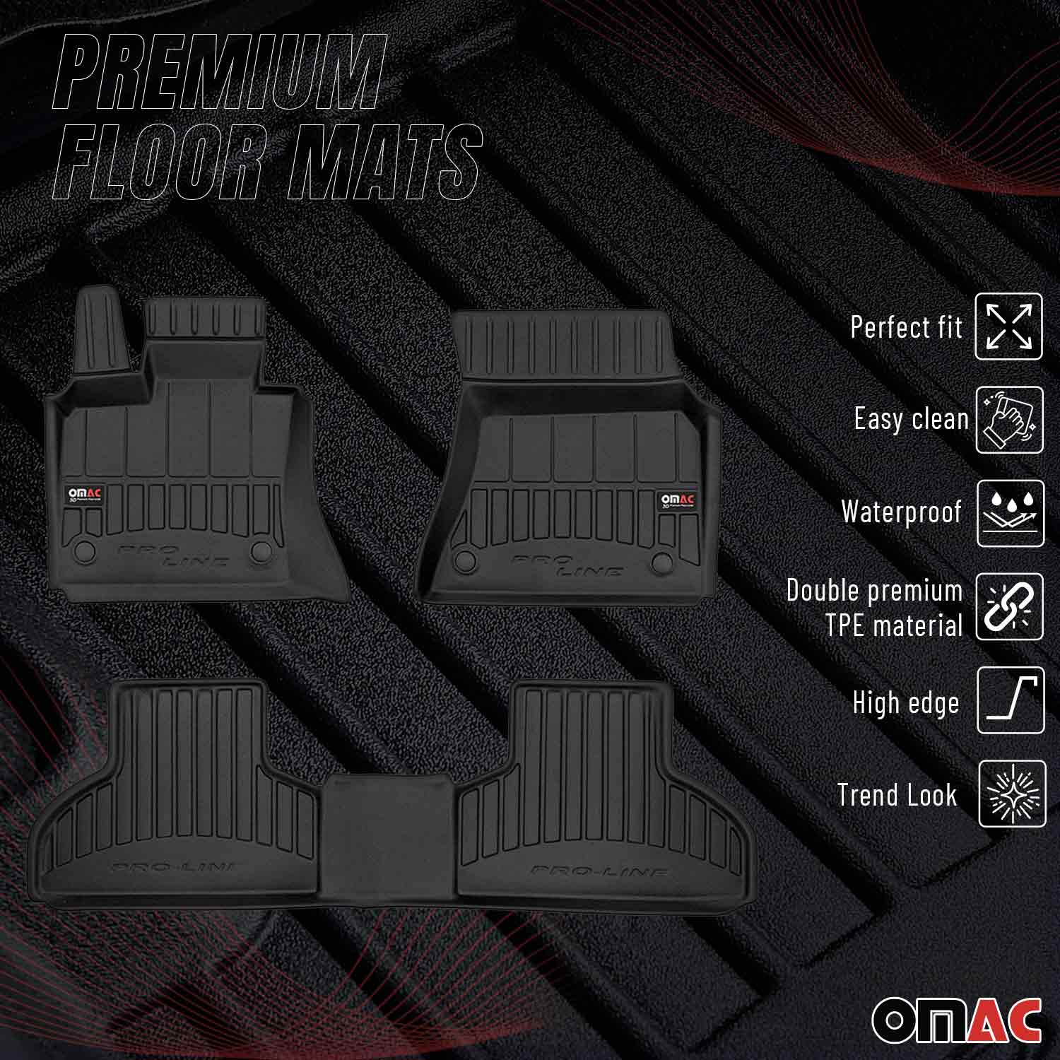 OMAC Premium Alfombrillas De Coche para BMW X5 F15 F85 2013-2018 TPE Goma 3x
