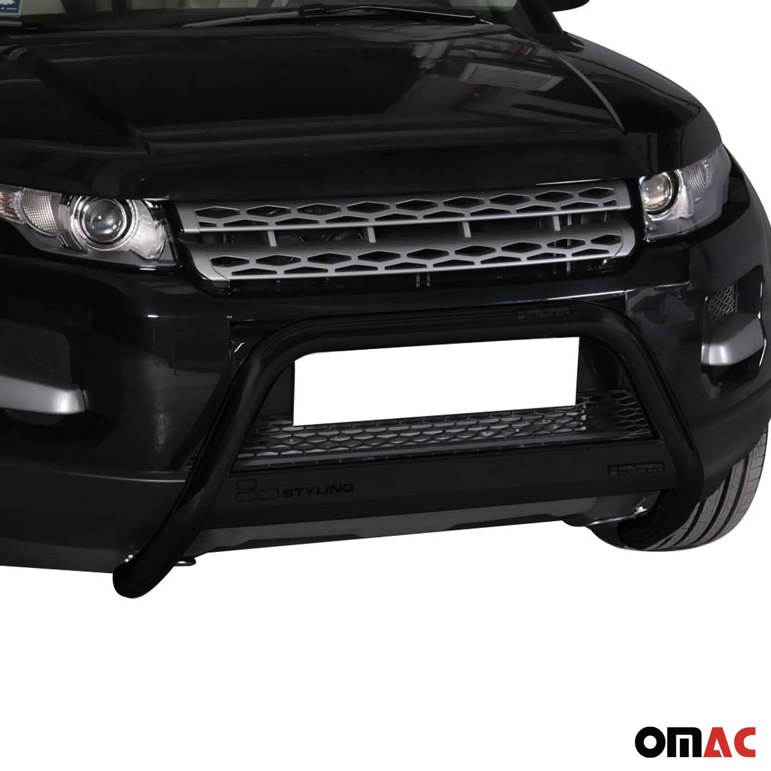 Bull Barra Frontal para Range Rover Evoque 2011-2015 Negro Brillante Acero 1Pza