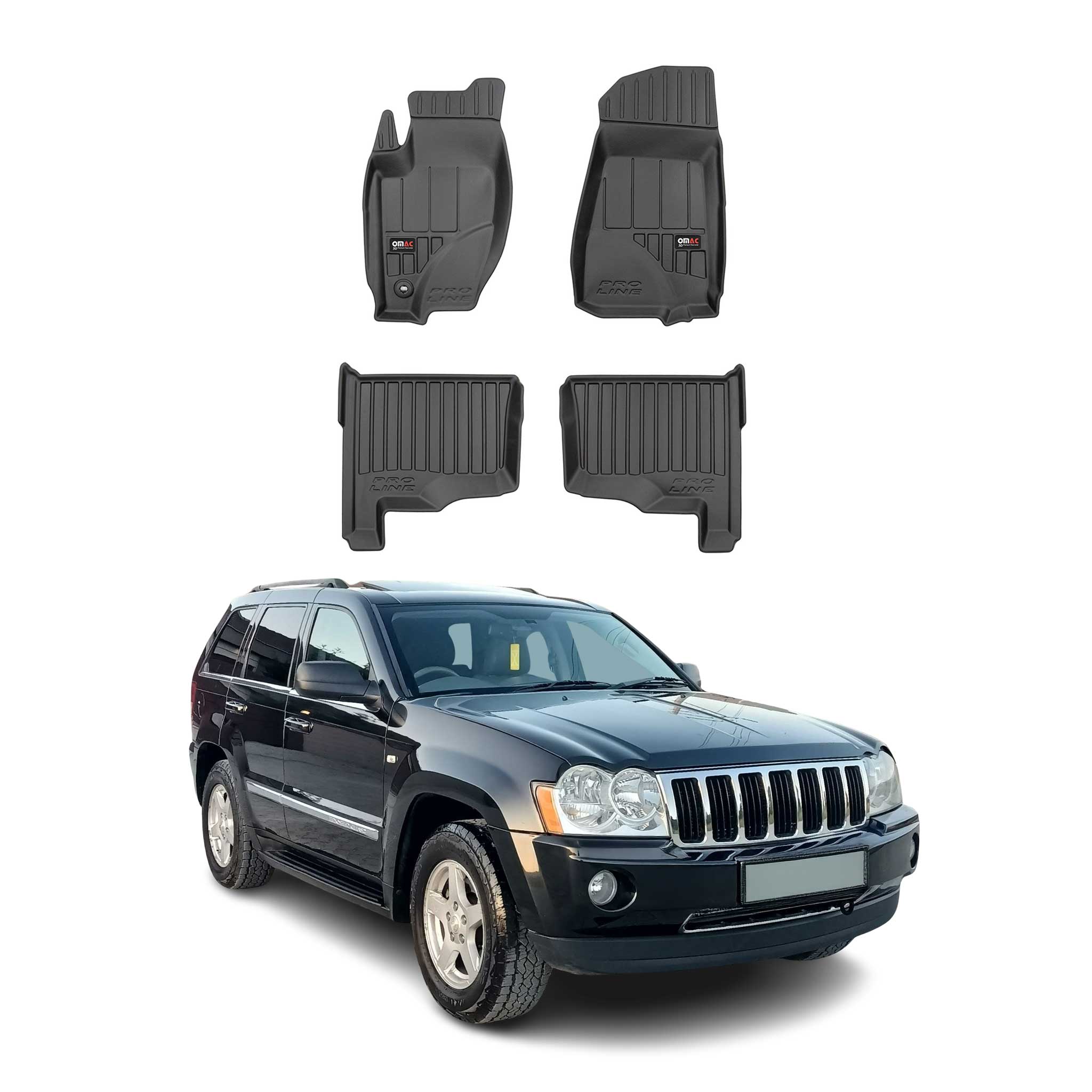 OMAC Premium Alfombrillas De Coche para Jeep Grand Cherokee 2005-2010 Goma 4x