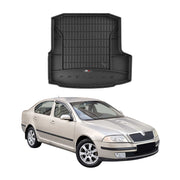 OMAC Premium Bandeja Maletero Alfombrilla para Skoda Octavia 2004-2013 Negro TPE