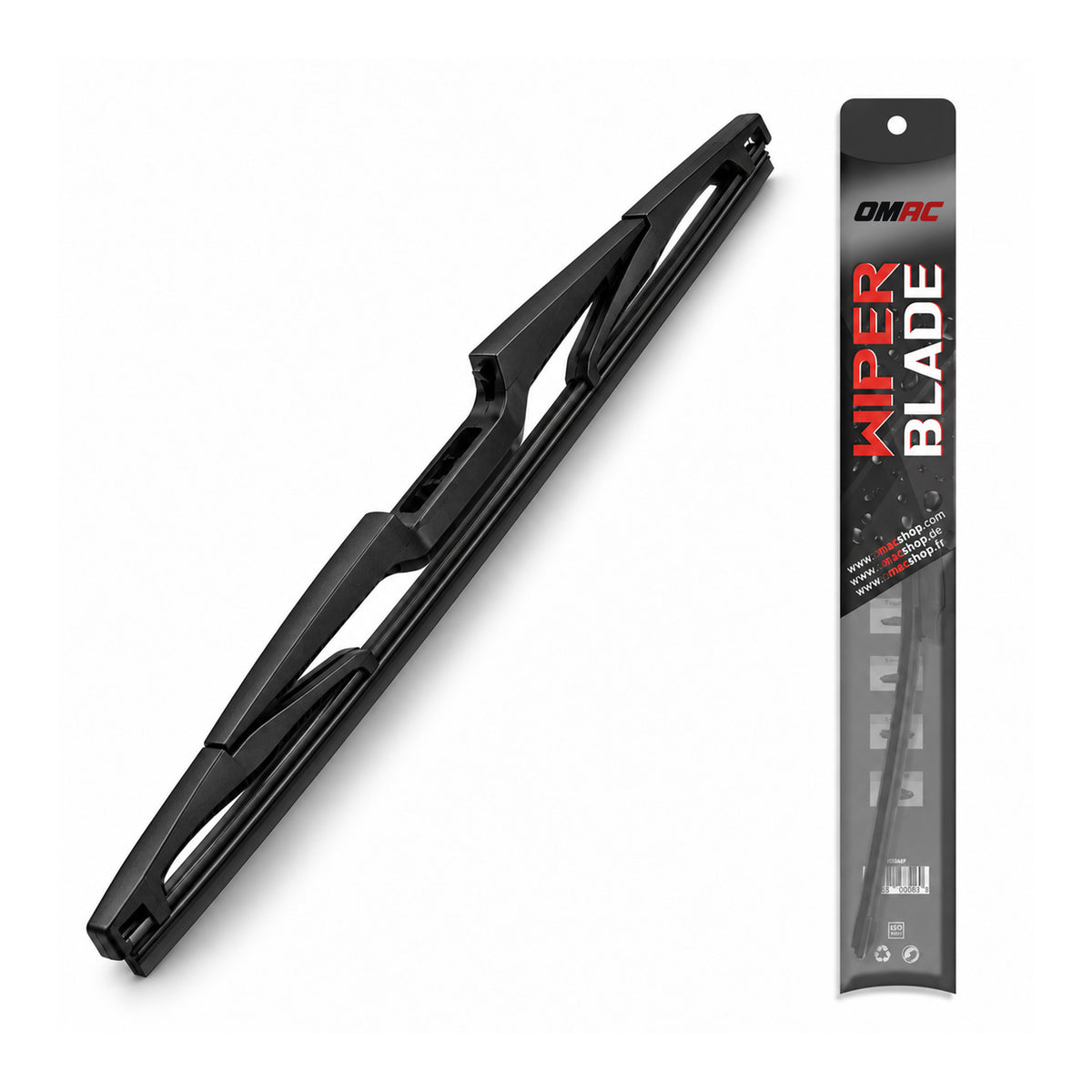 12" Trasera Escobillas limpiadoras Universal Negro Goma