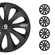 Sparco Tapacubos 16" pulgadas Universal Carbono Negro ABS Plástico