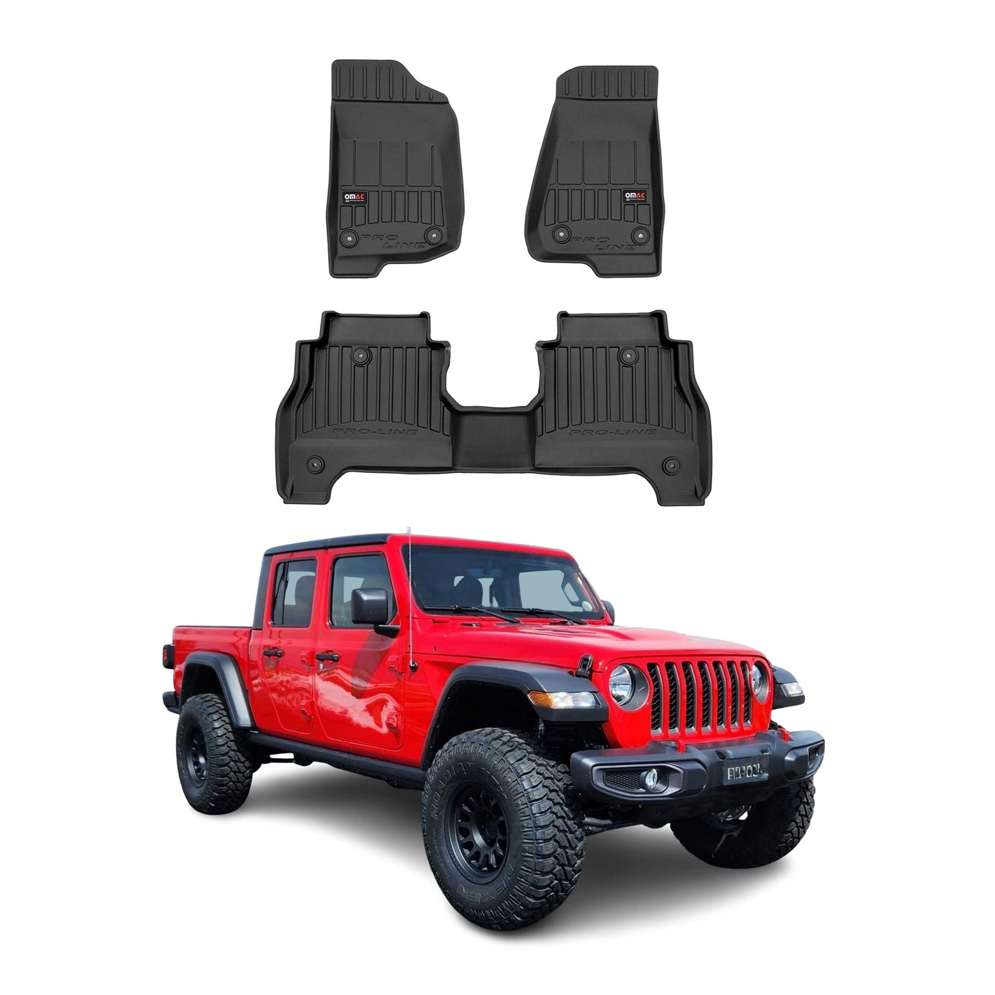 OMAC Premium Alfombrillas De Coche para Jeep Gladiator 2020-2025 TPE Goma 3x