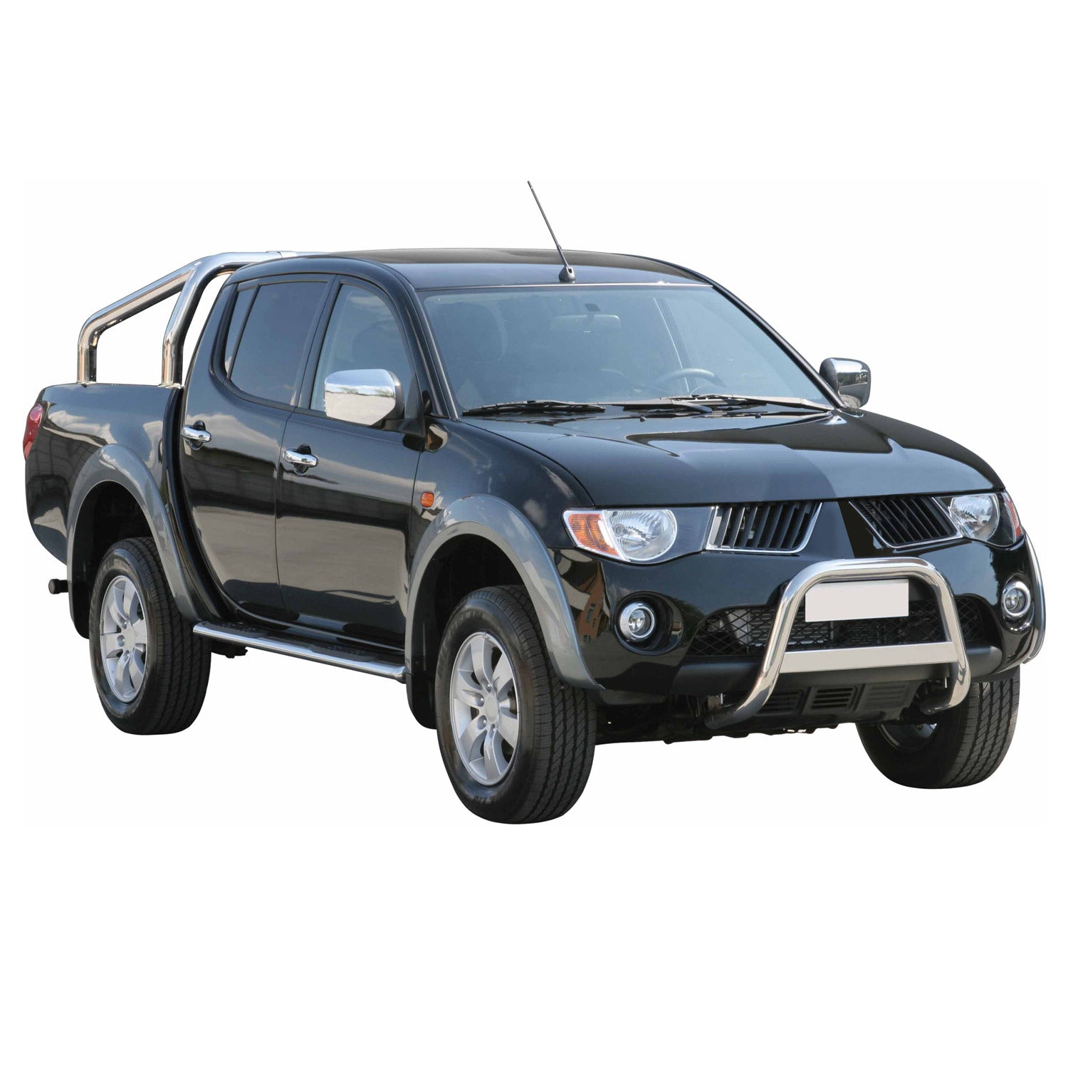 Bull Barra Frontal para Mitsubishi L200 2006-2009 Plata Brillante Acero 1Pza