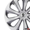 Sparco Tapacubos 15 Pulgadas Universal Plata Carbono Gris ABS Plástico