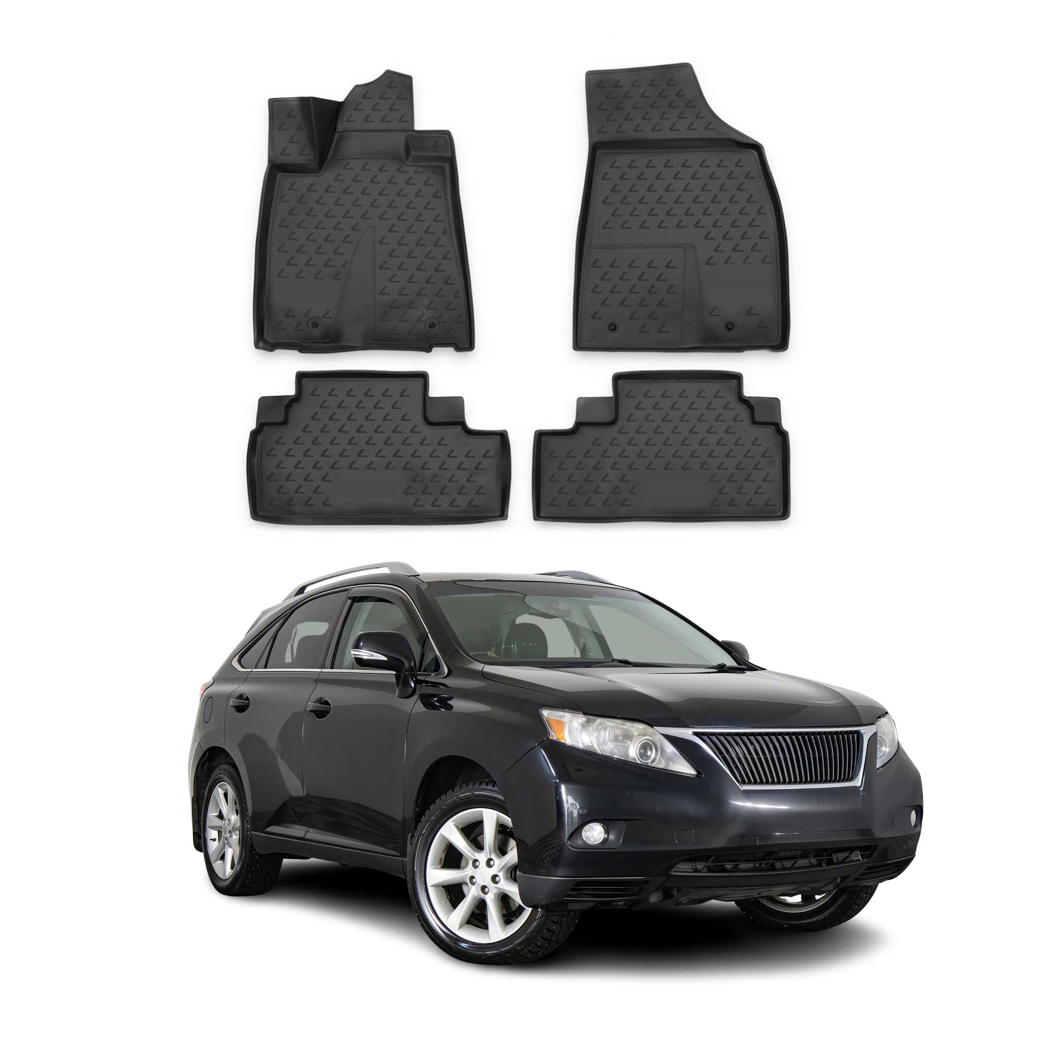 OMAC Alfombrillas De Coche para Lexus RX350 2009-2012 Negro Goma TPE 4Pza