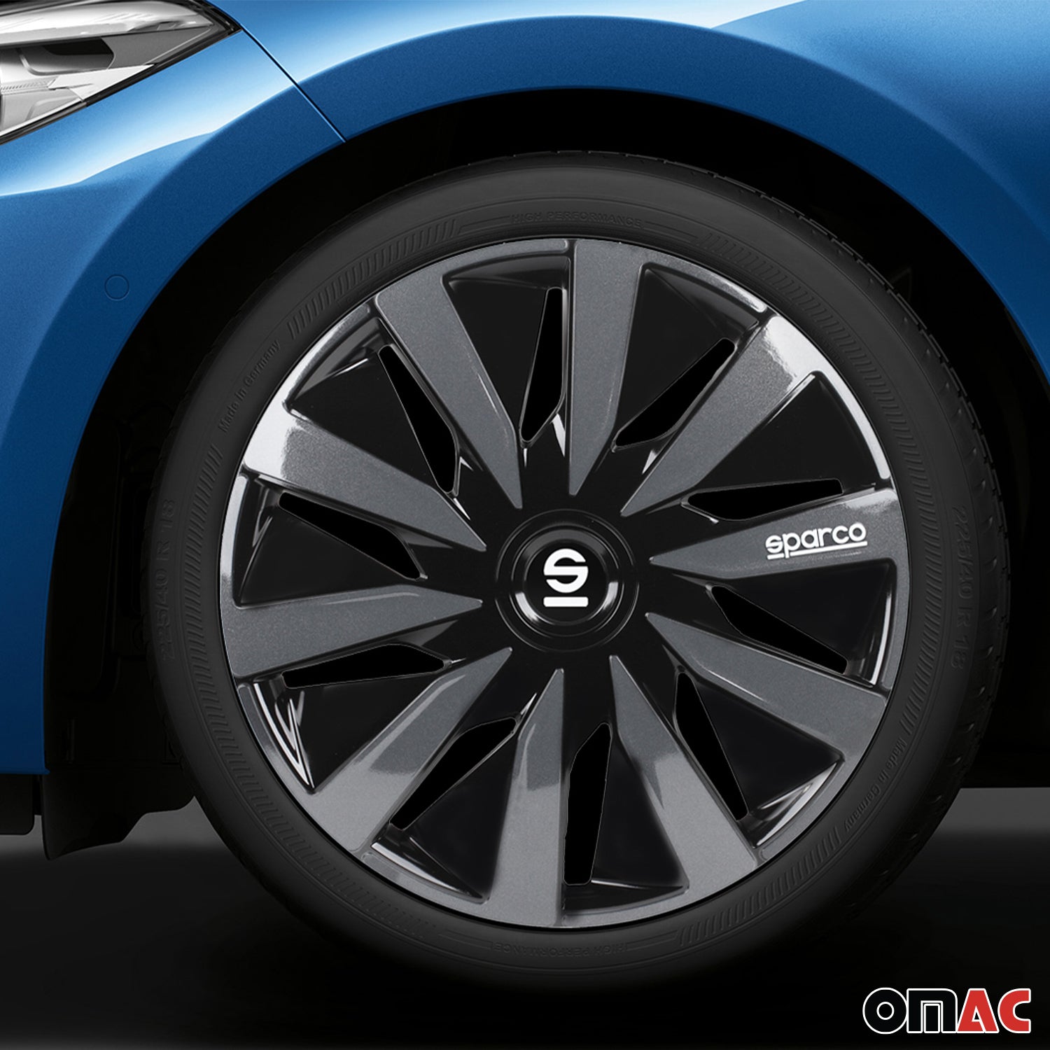 Sparco Tapacubos 16" pulgadas Universal Gris Negro ABS Plástico