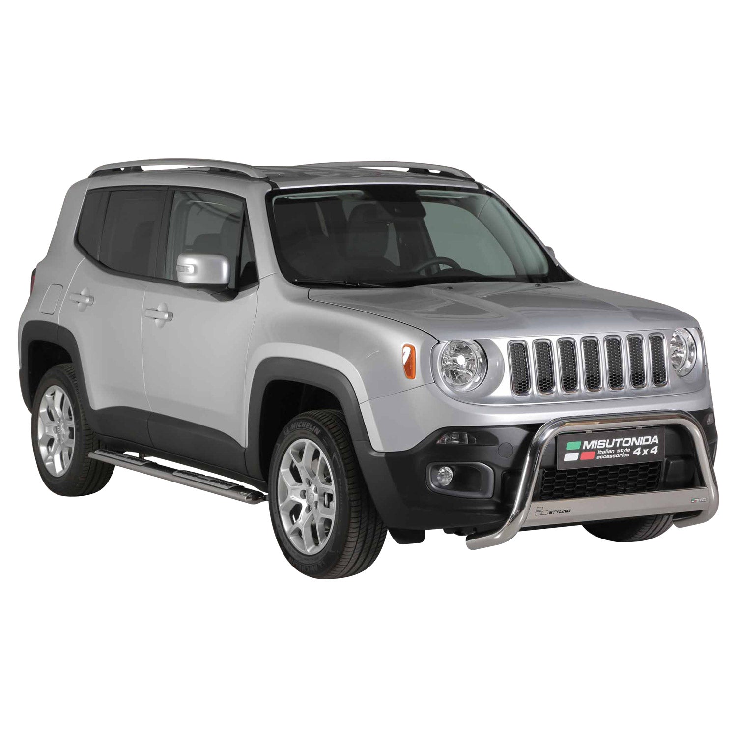 Estribos Barras Laterales para Jeep Renegade Trailhawk 2014-2017 Plata Acero