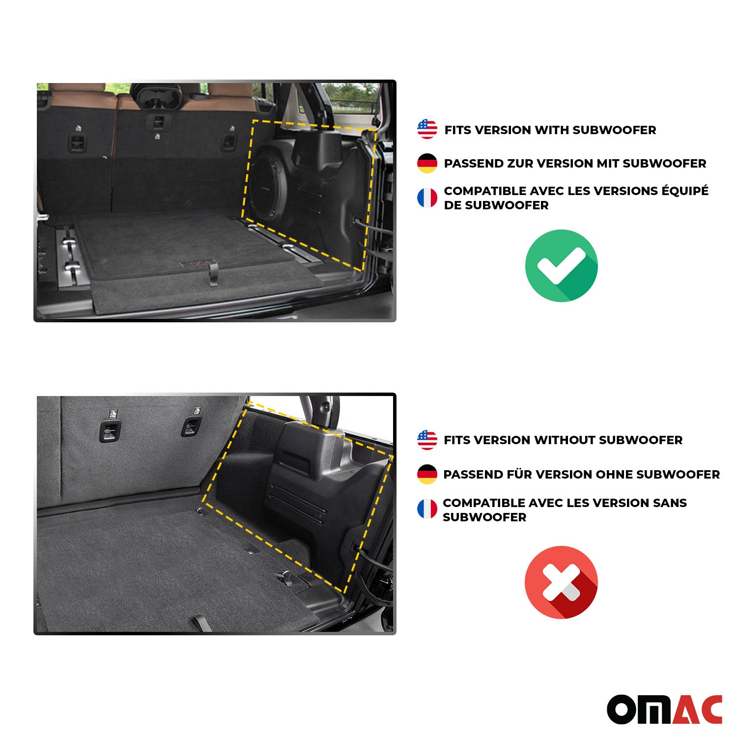 OMAC Premium Bandeja Maletero Alfombrilla para DS DS3 Crossback 2018-2026 TPE