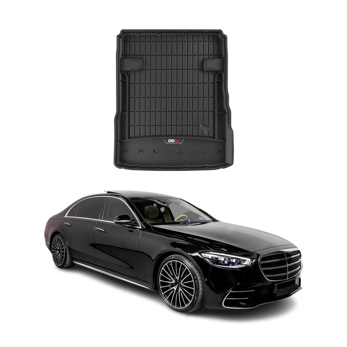 OMAC Premium Bandeja Maletero Alfombrilla para Mercedes S Class V223 2020-2025