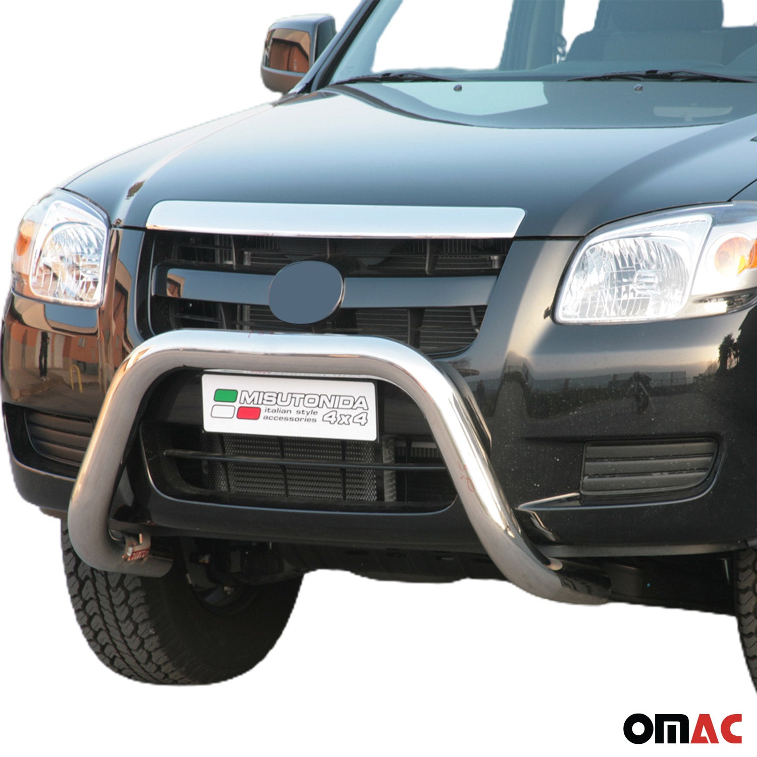 Bull Barra Frontal para Mazda BT-50 2006-2012 Plata Brillante Acero