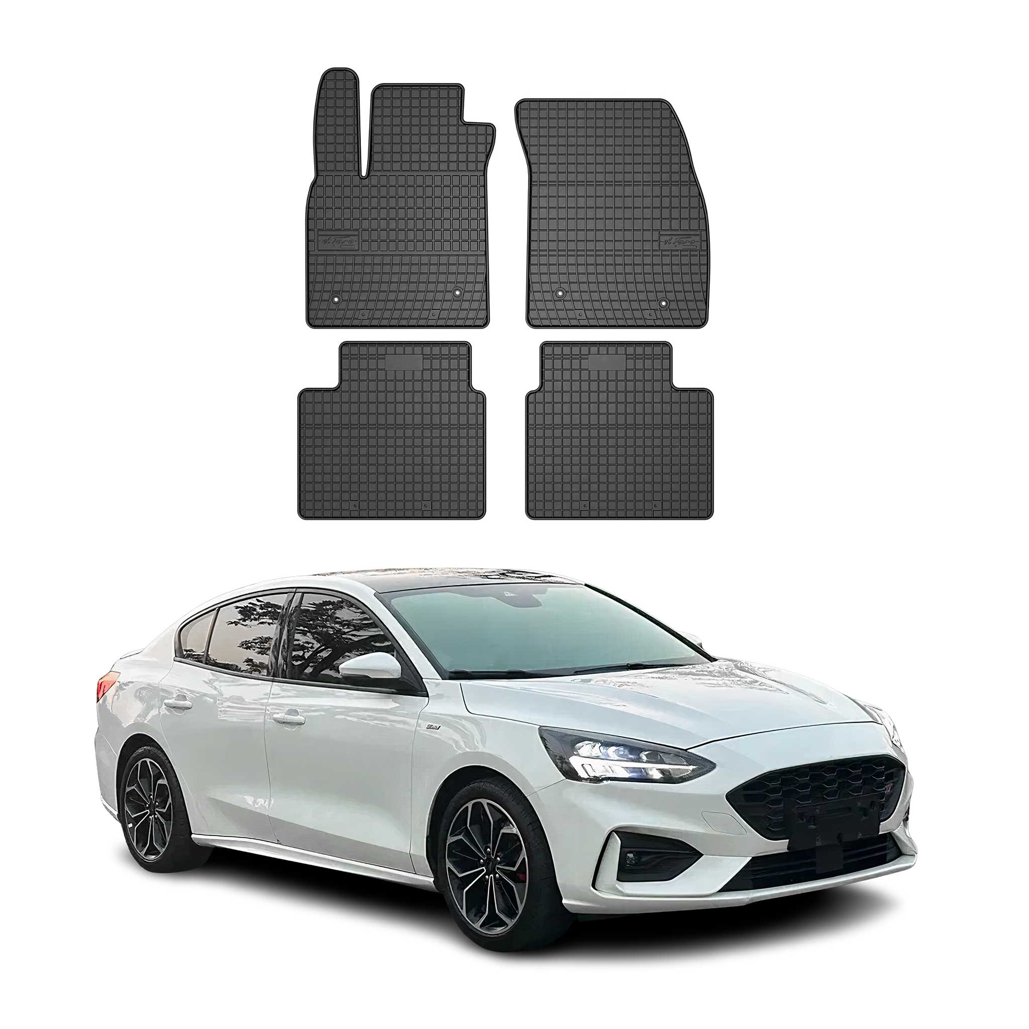 OMAC Alfombrillas De Coche para Ford Focus 2018-2025 Negro Goma 4Pza