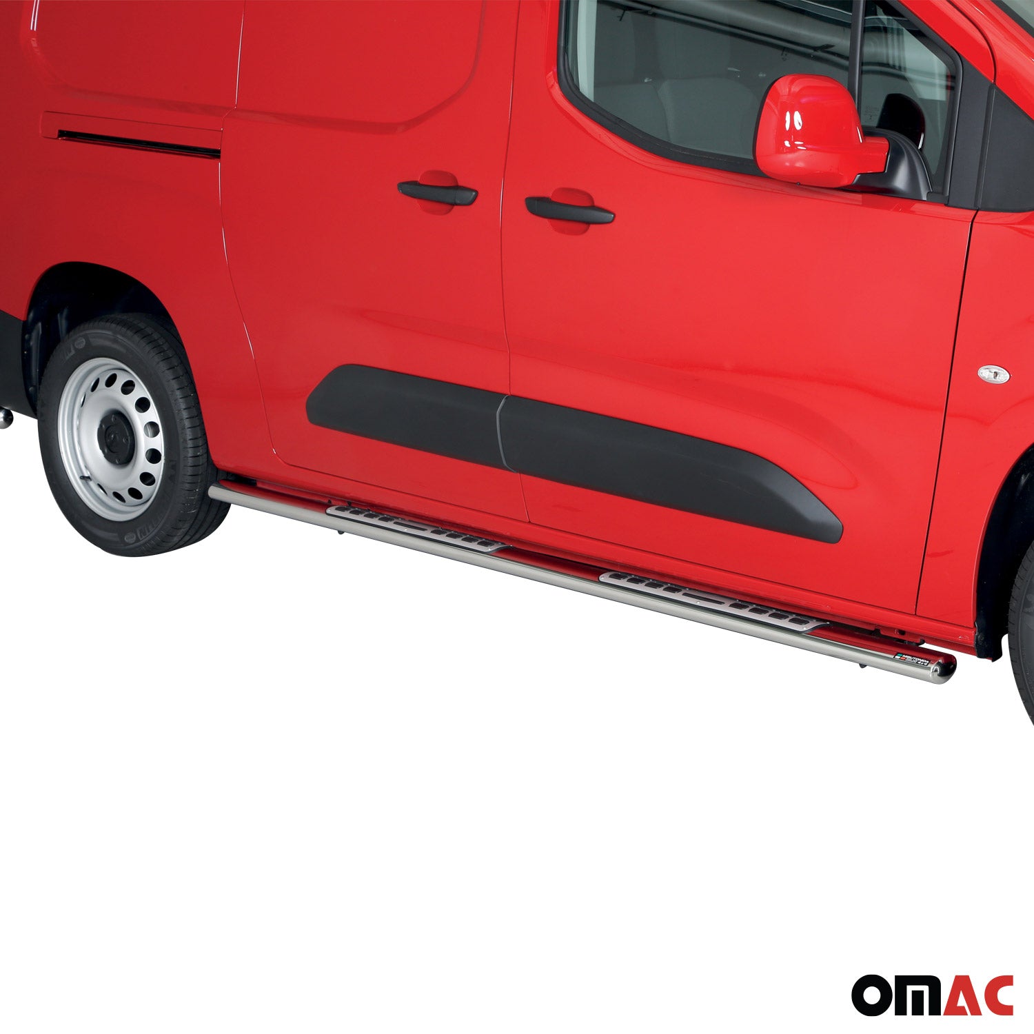 Par de Estribos Barras Laterales para Opel Combo 2018-2025 Largo Plata Acero 2x