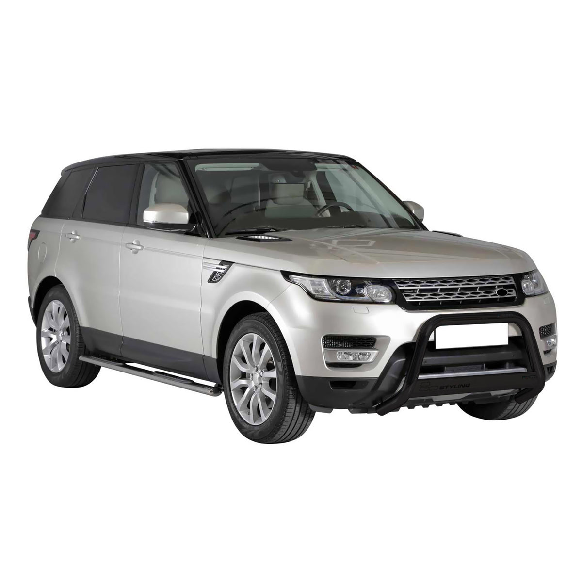 Bull Barra Frontal para Range Rover Sport 2014-2017 Negro Brillante Acero