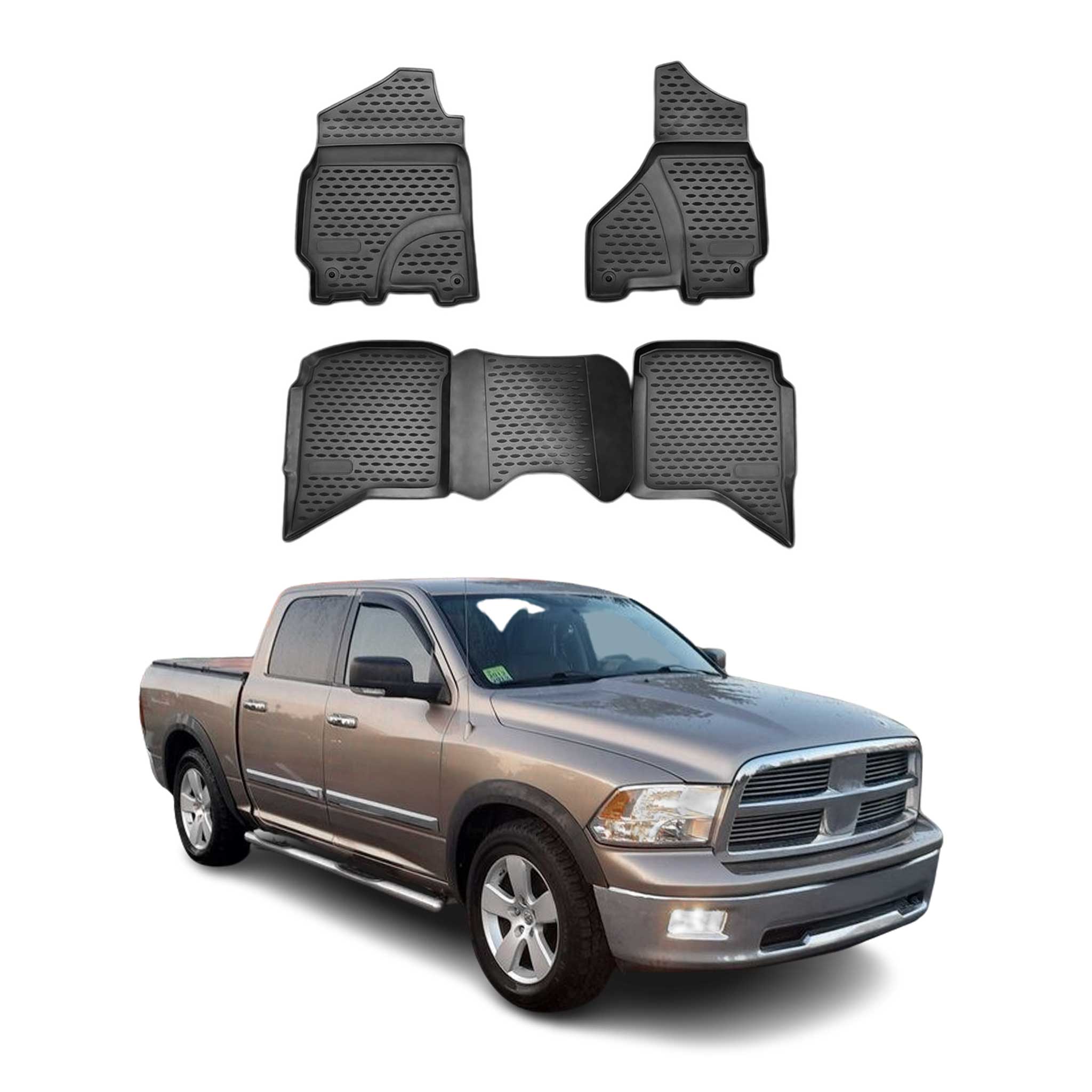 OMAC Alfombrillas De Coche para Dodge RAM 1500 2500 3500 2009-2012 Crew Cab 4x