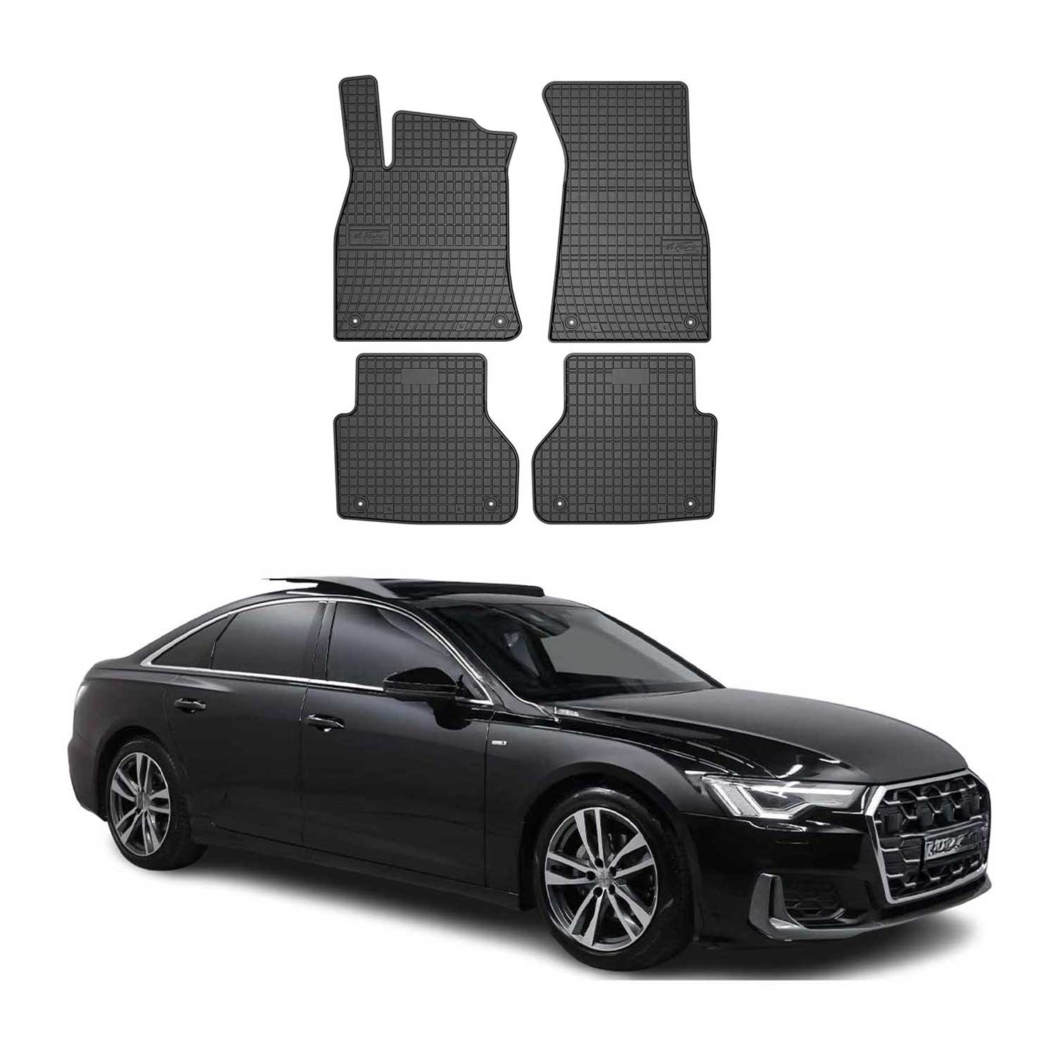 OMAC Alfombrillas De Coche para Audi A6 C8 2018-2025 Negro Goma 4Pza