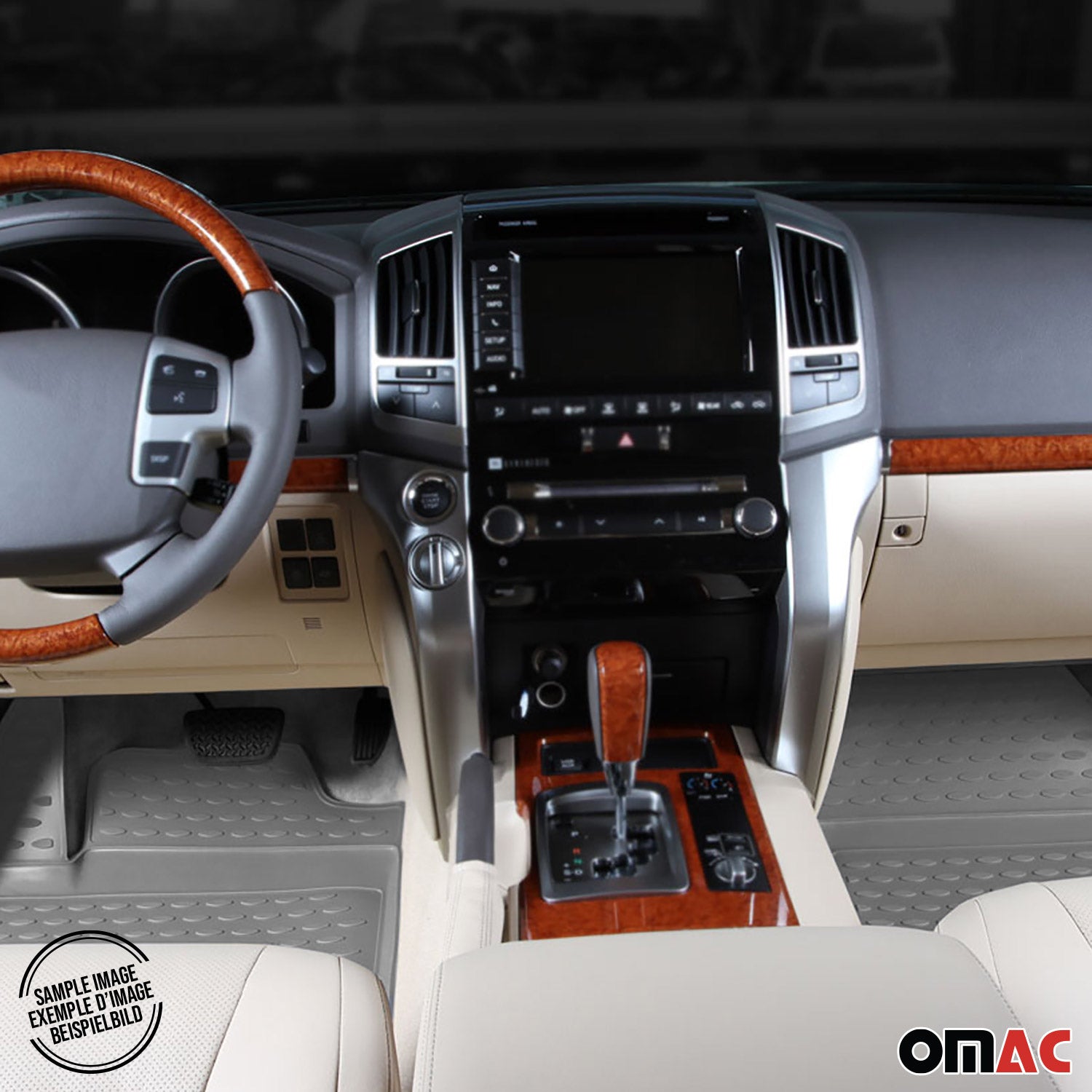 OMAC Alfombrillas De Coche para Mercedes W210 1995-2002 Gris Goma TPE 4Pza