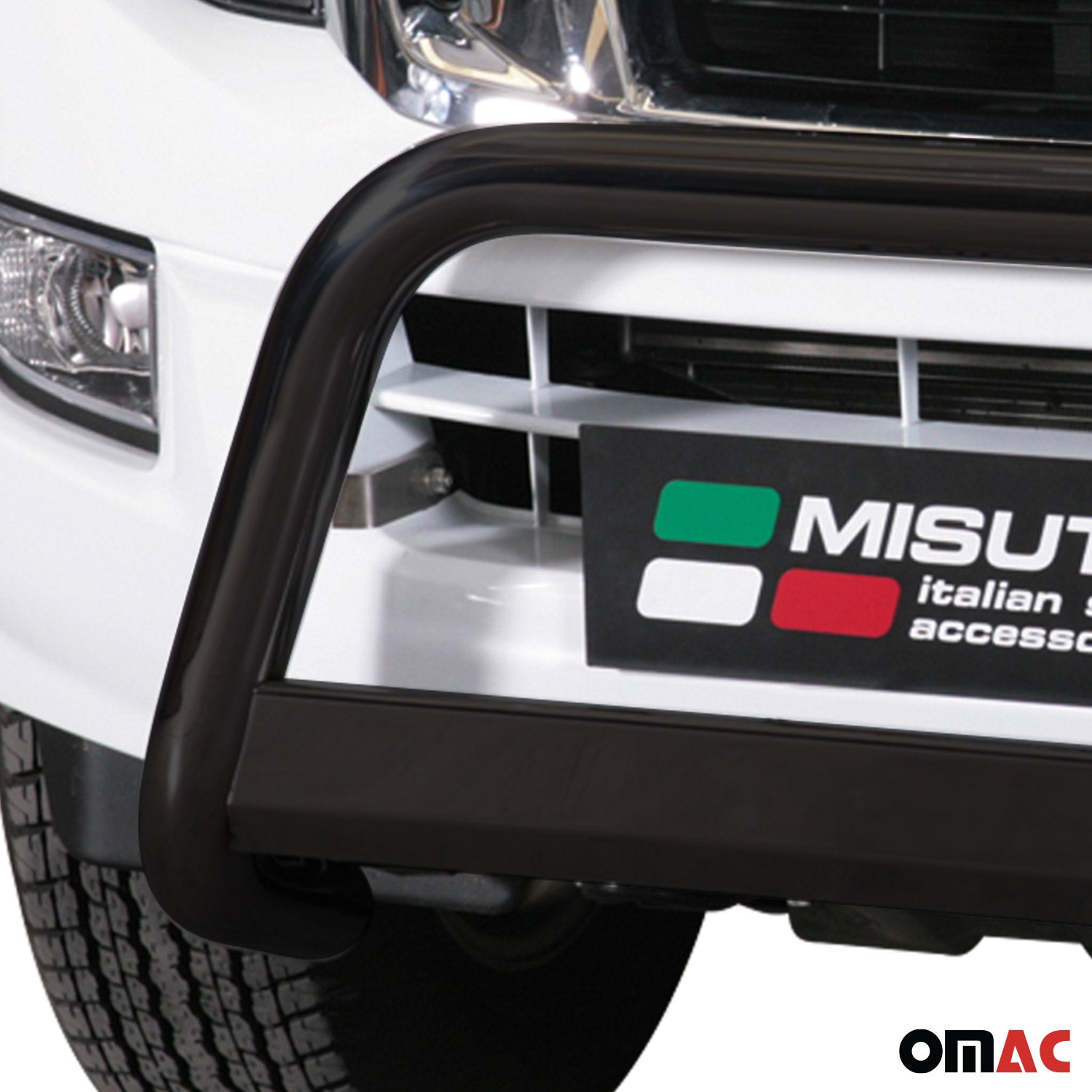 Bull Barra Frontal para Isuzu D-Max 2012-2019 Negro Brillante Acero