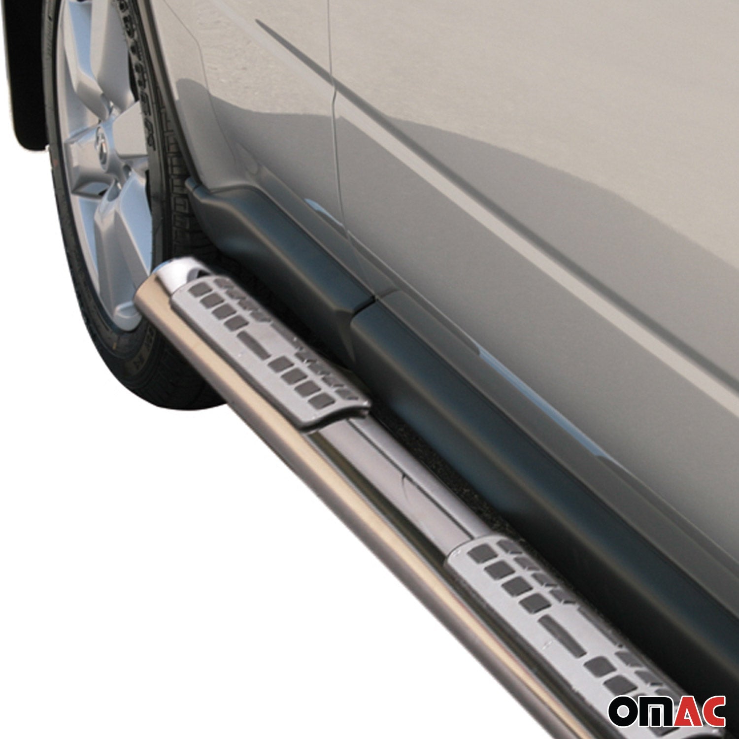 Par de Estribos Barras Laterales para Nissan X-Trail 2007-2010 Plata Acero 2x