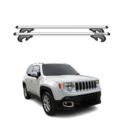 Menabo Barras de Techo Coche Barra para Jeep Renegade 2014-2022 Gris Aluminio 2x