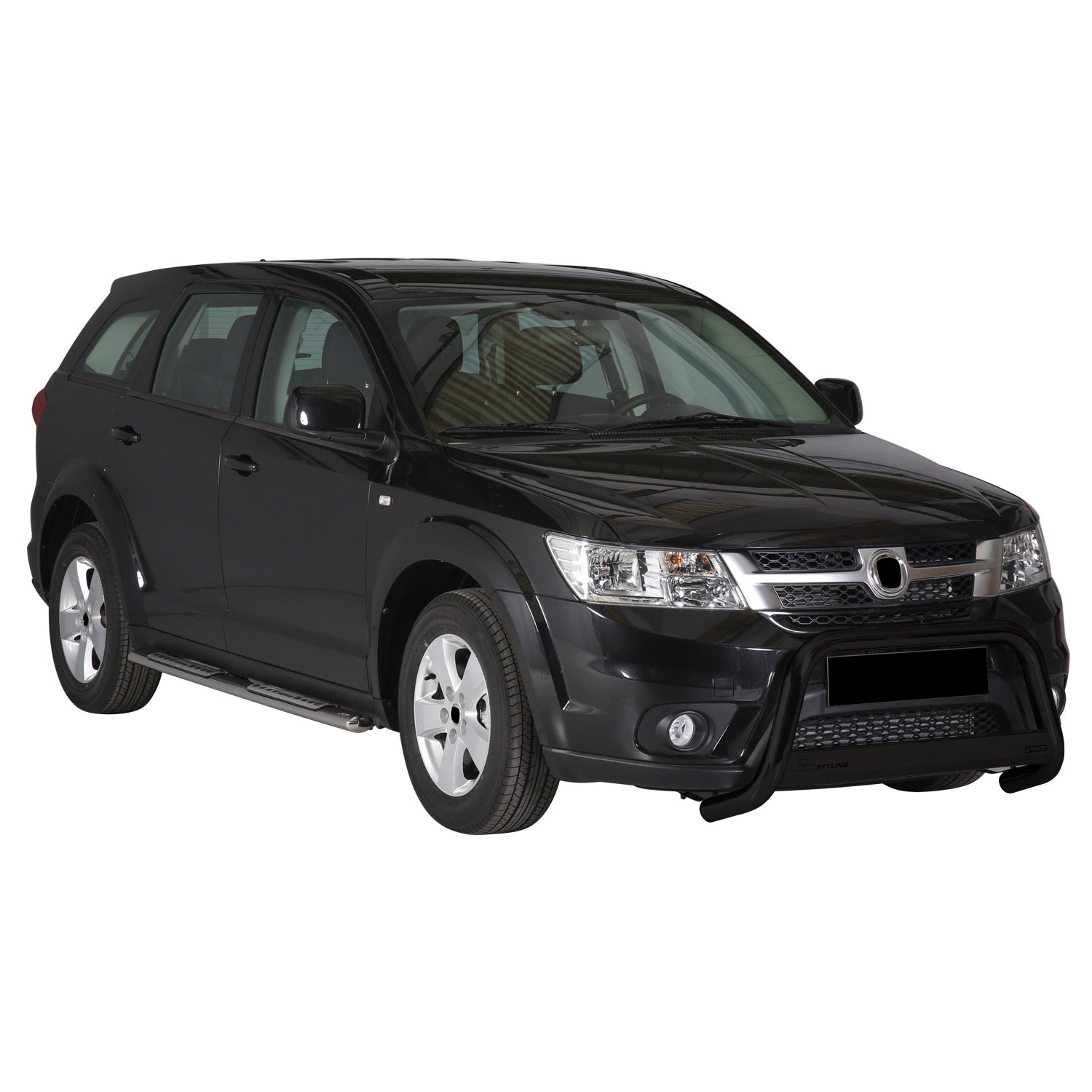 Bull Barra Frontal para Fiat Freemont 2011-2016 Negro Brillante Acero