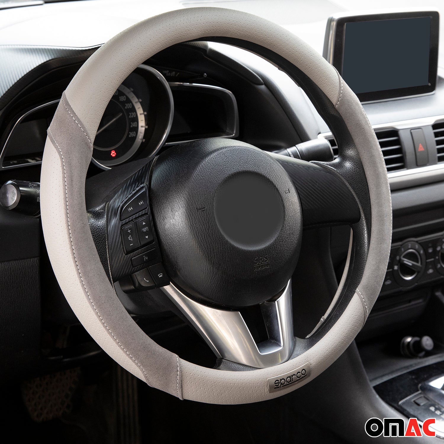 Sparco Cubierta de Vuero de Para Volante de Automóvil Universal Gris