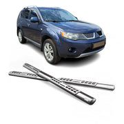 Par de Estribos Barras Laterales para Mitsubishi Outlander 2007-2009 Plata Acero