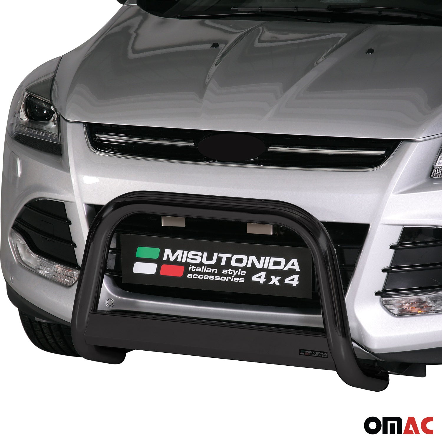 Bull Barra Frontal para Ford Kuga 2013-2016 Negro Brillante Acero