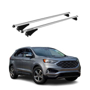Menabo Barras de Techo Coche Baca para Ford Edge 2015-2023 Gris Aluminio 2Pza