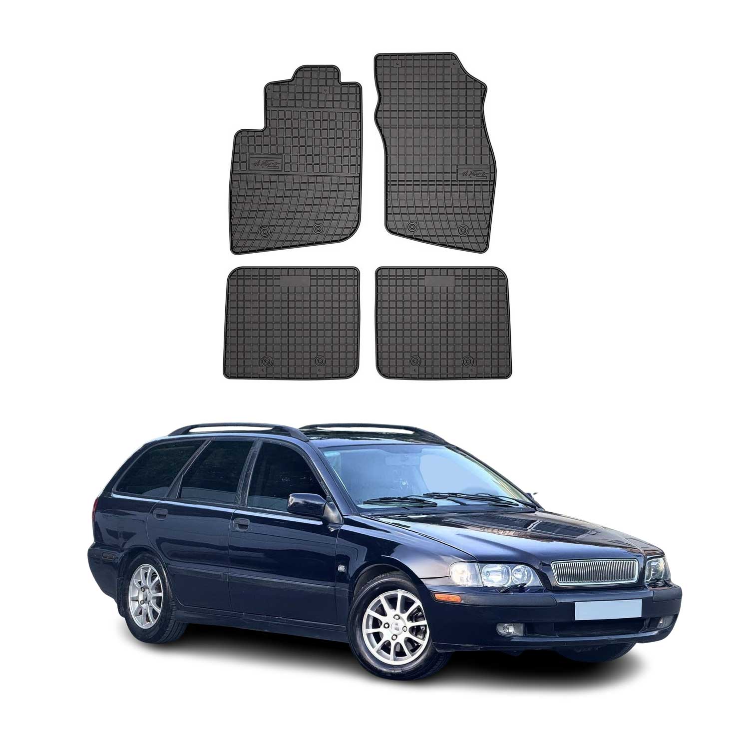 OMAC Alfombrillas De Coche para Volvo V40 1995-2004 Negro Goma TPE 4Pza