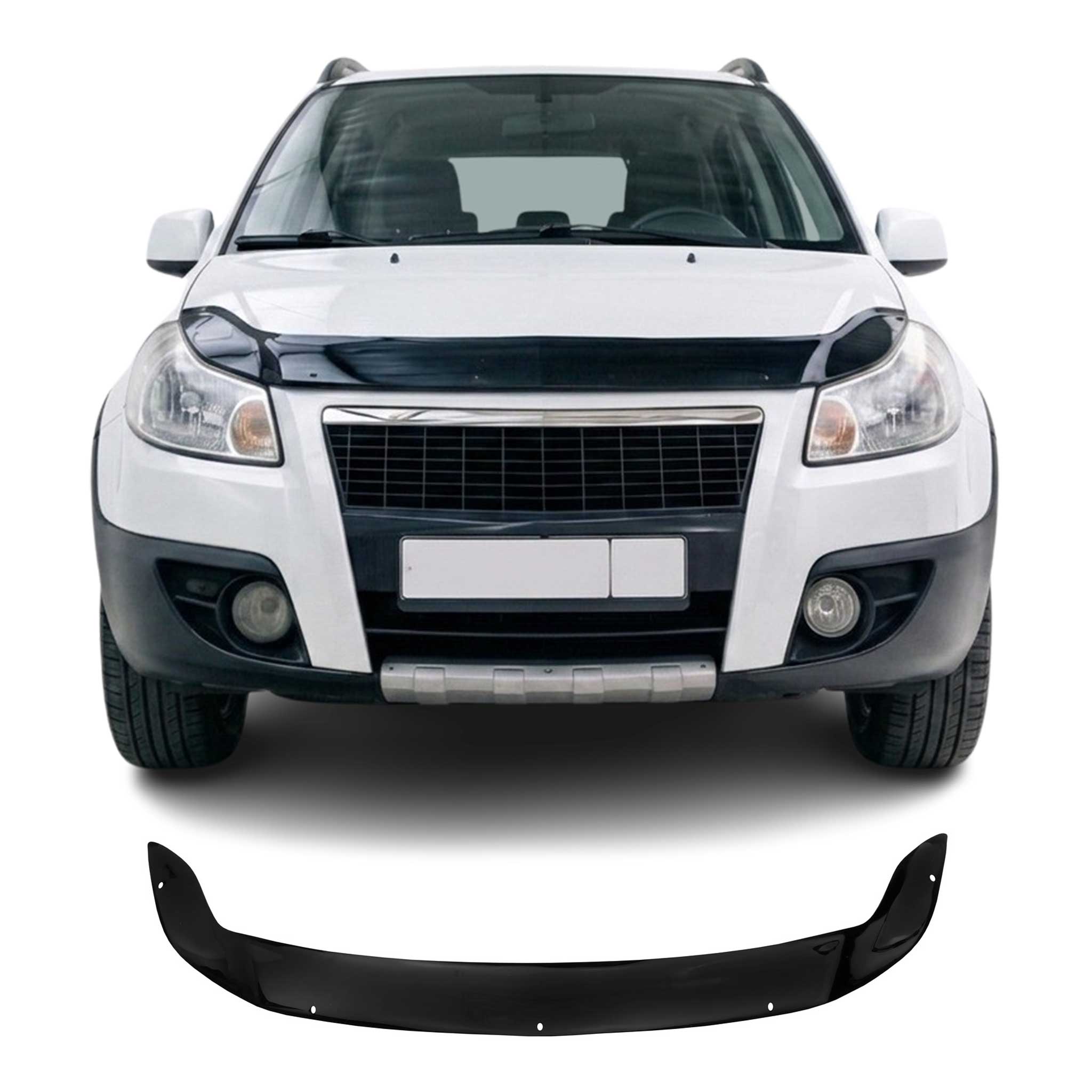 Deflector de Capó para Fiat Sedici 2006-2014 Oscuro Brillante Acrílico