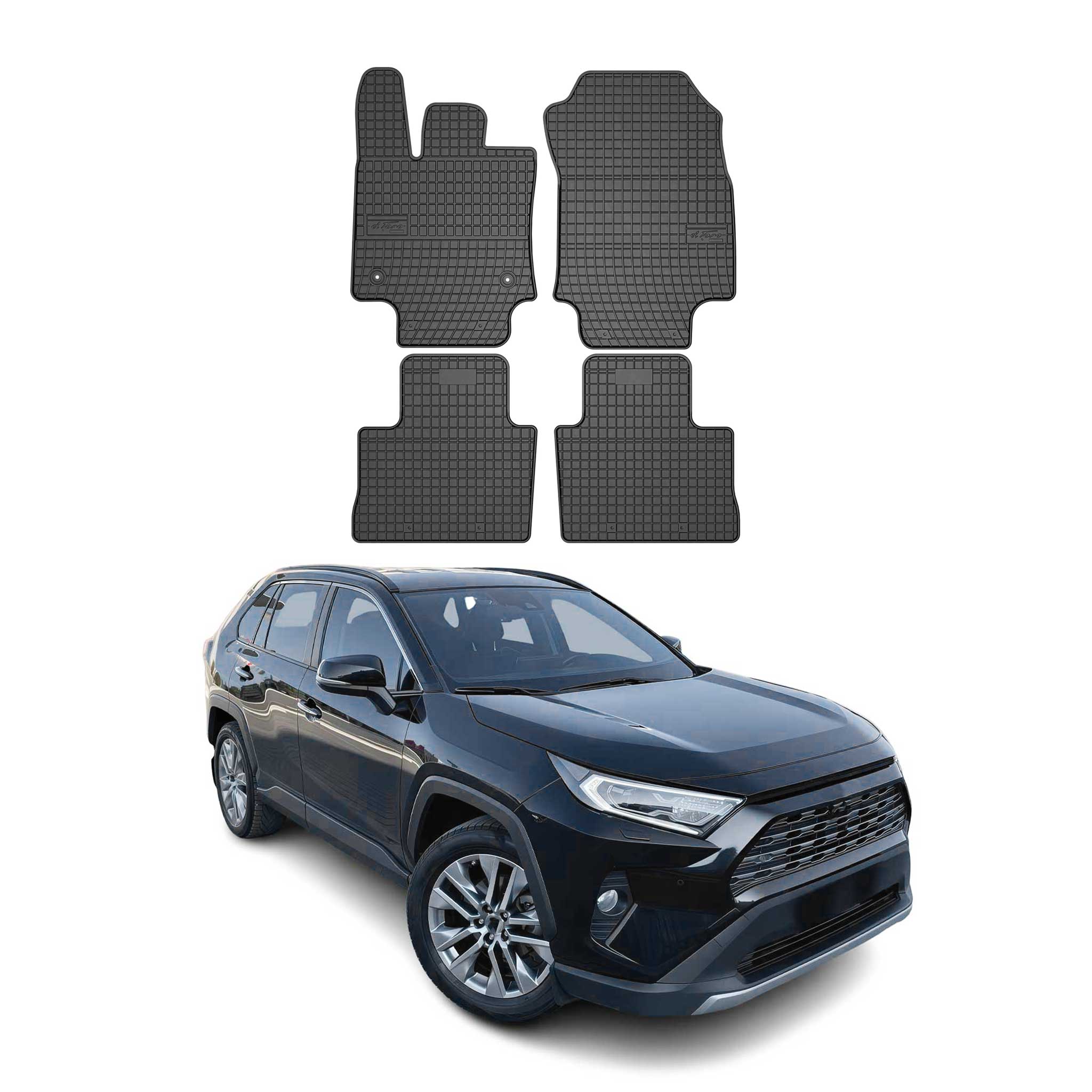 OMAC Alfombrillas De Coche para Toyota RAV4 2019-2025 Negro Goma 4Pza