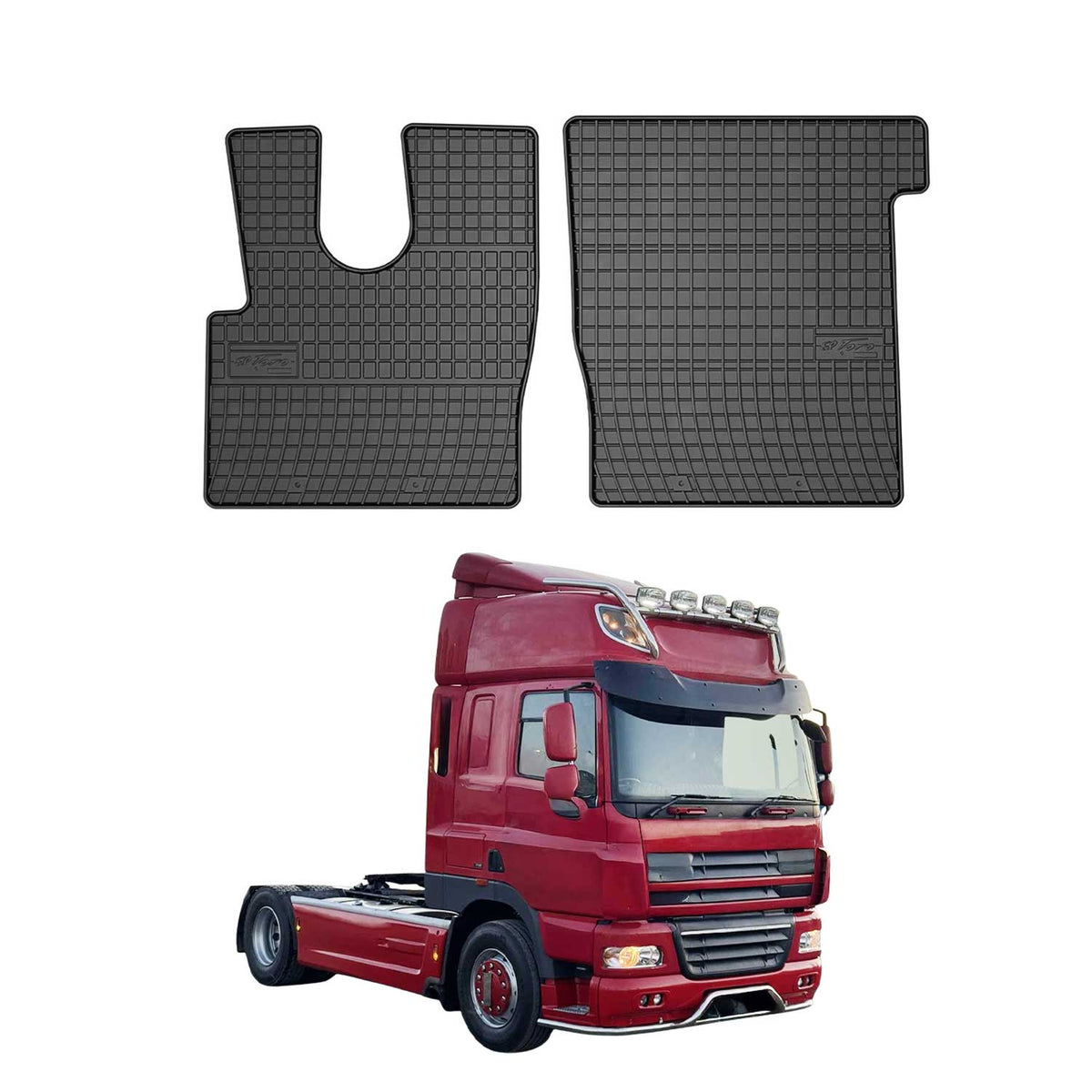 OMAC Alfombrillas De Coche para DAF CF 106 2012-2025 Negro Goma 2Pza